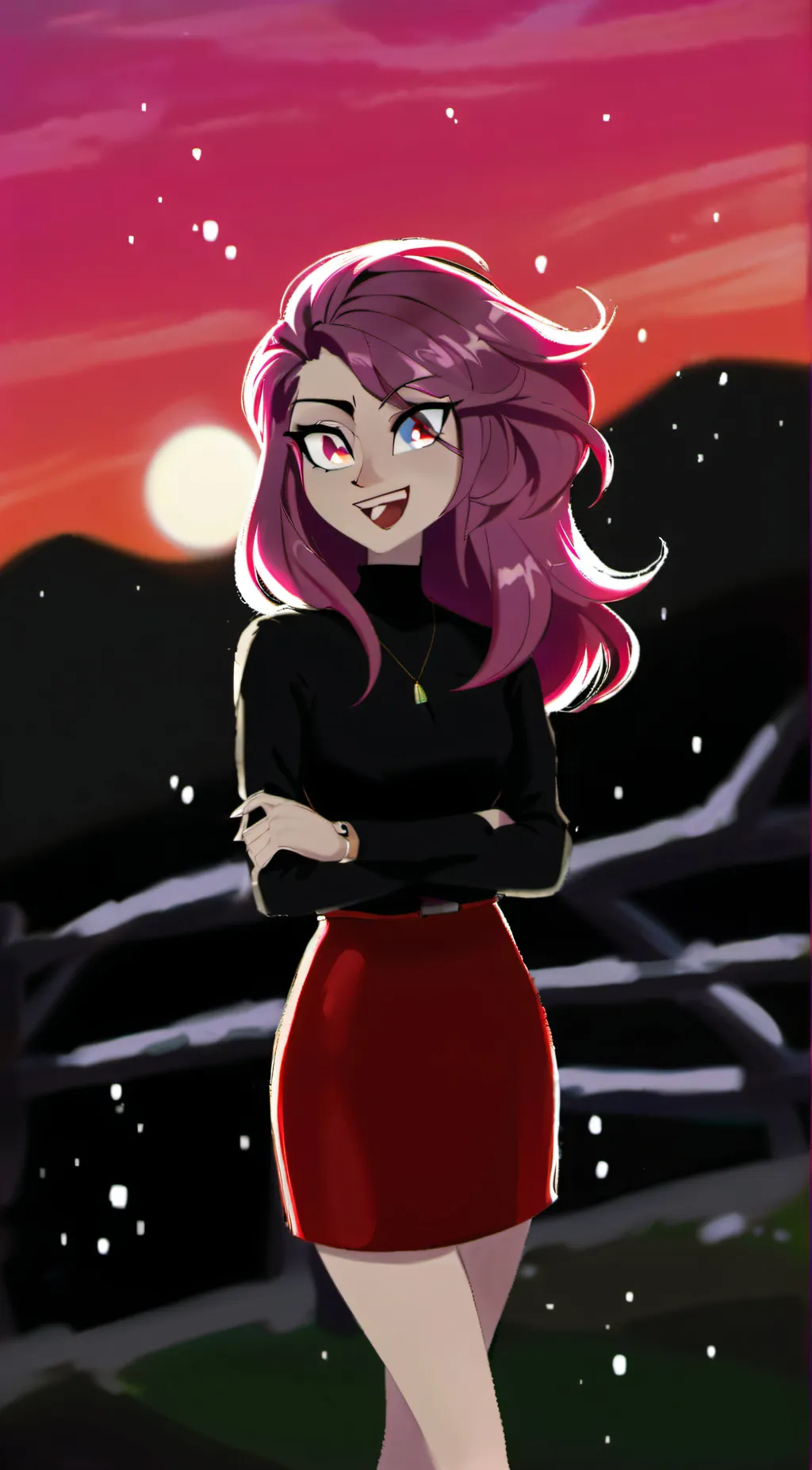 ai character: sunset Shimmer  background