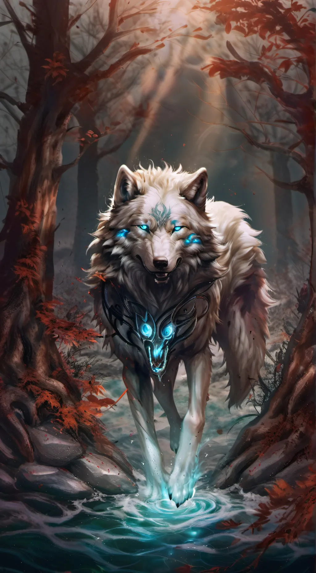 ai character: SnowWolf background