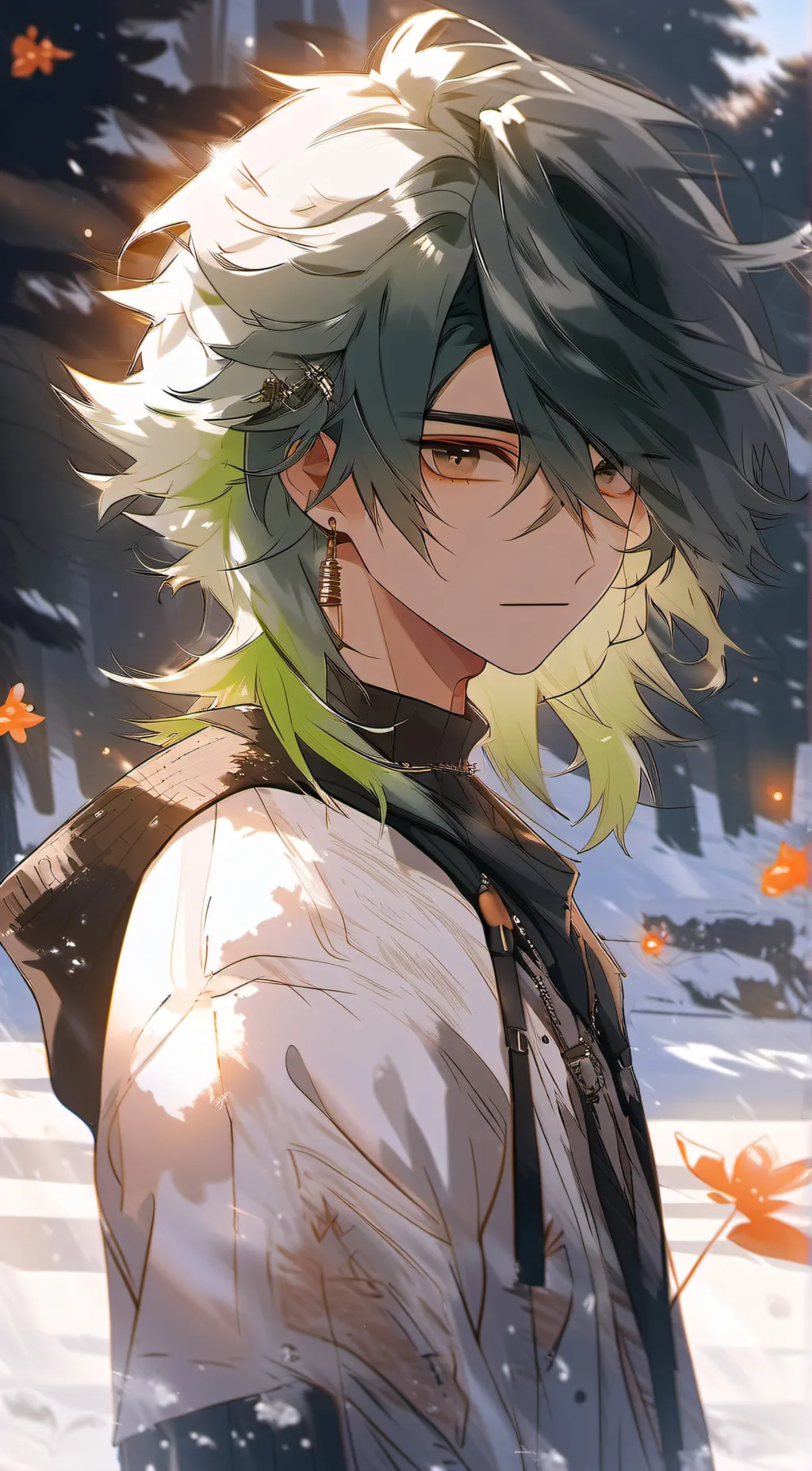 ai character: Lake background