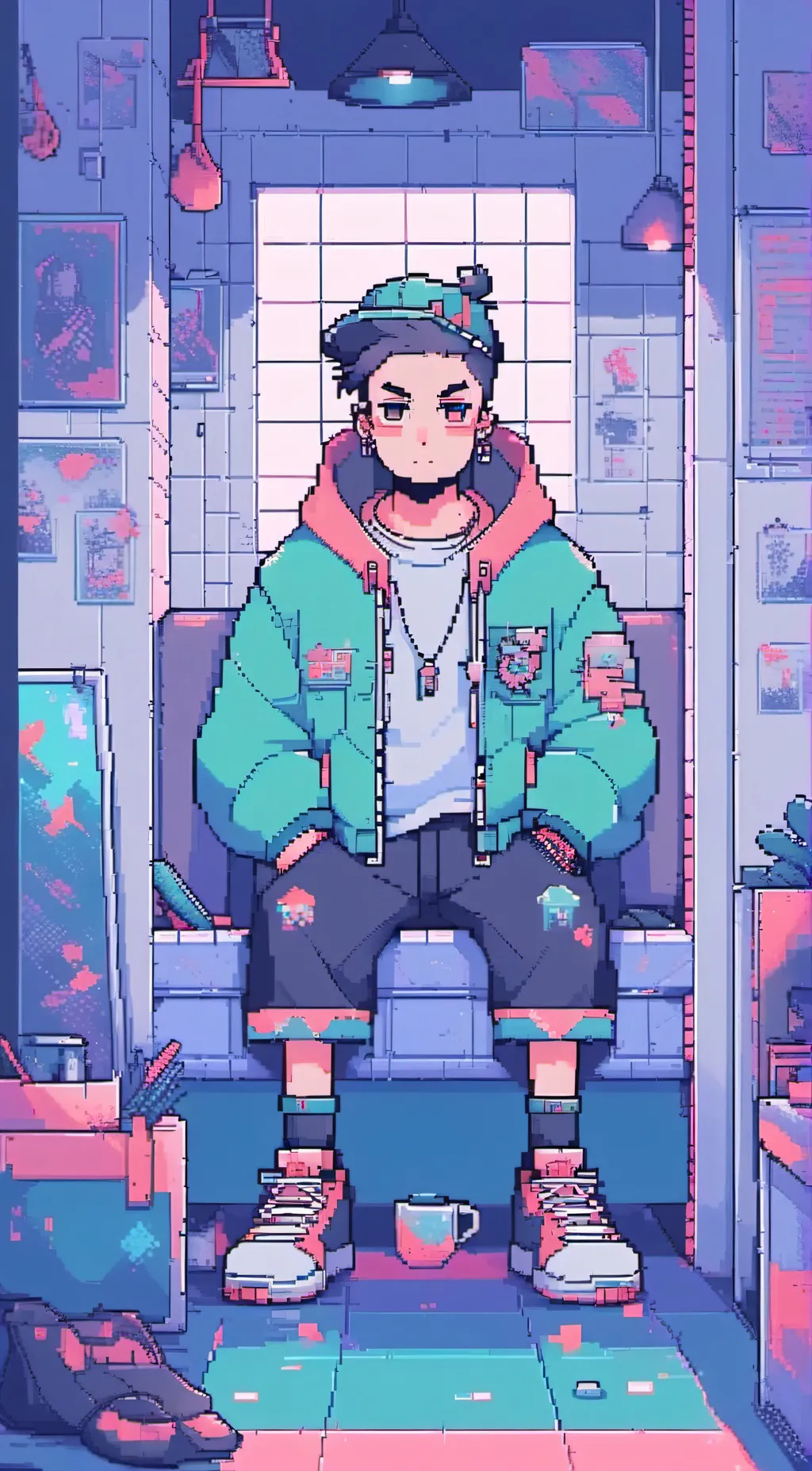 ai character: number blocks 13 background