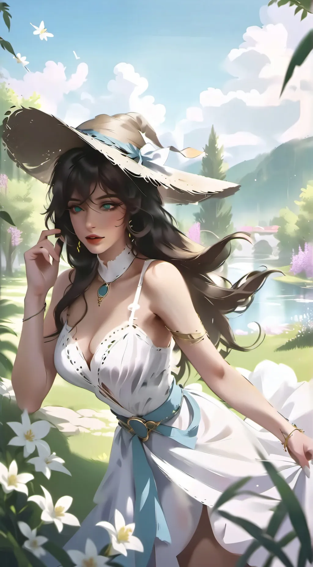 ai character: hannahowo  background