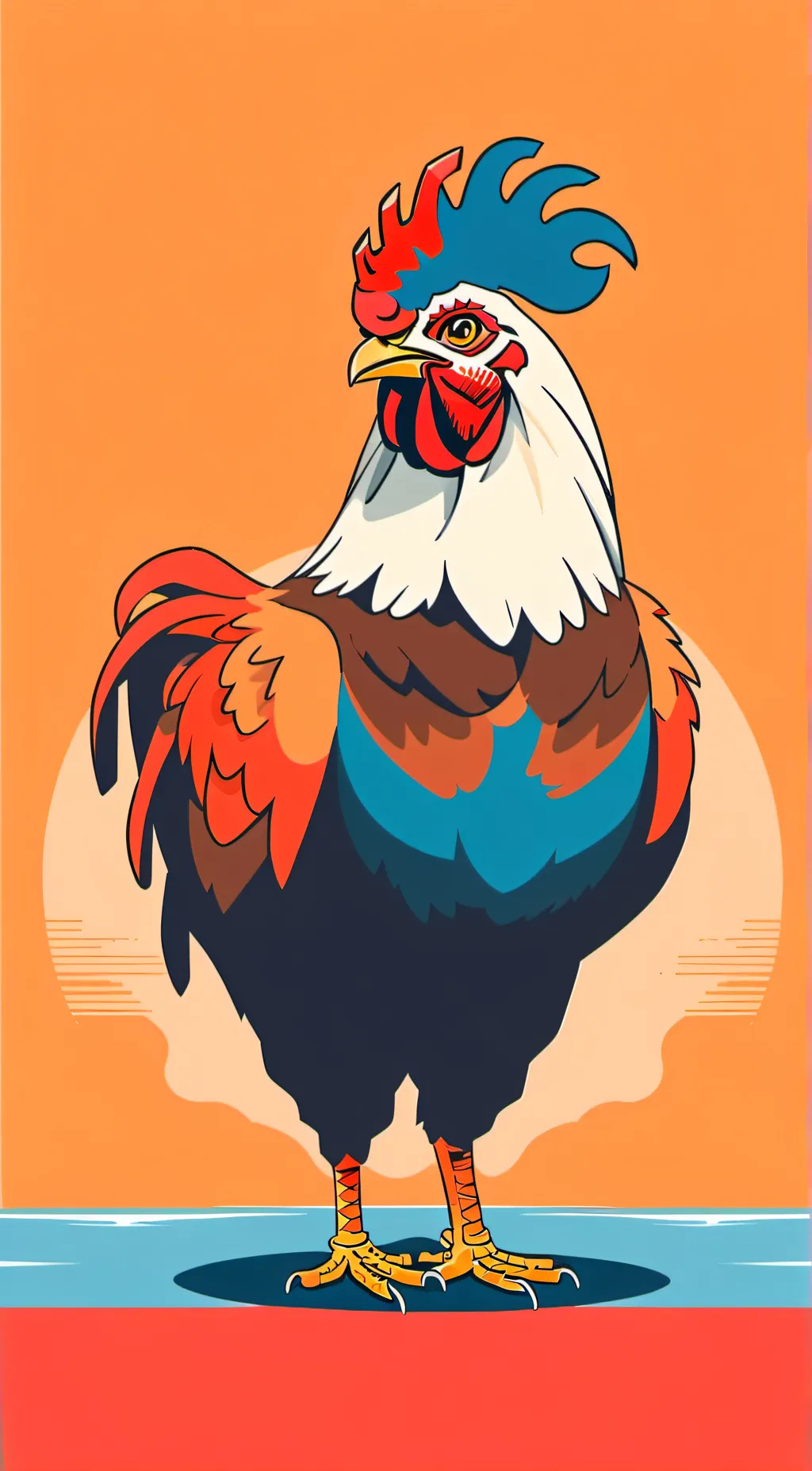 ai character: manok na pula background