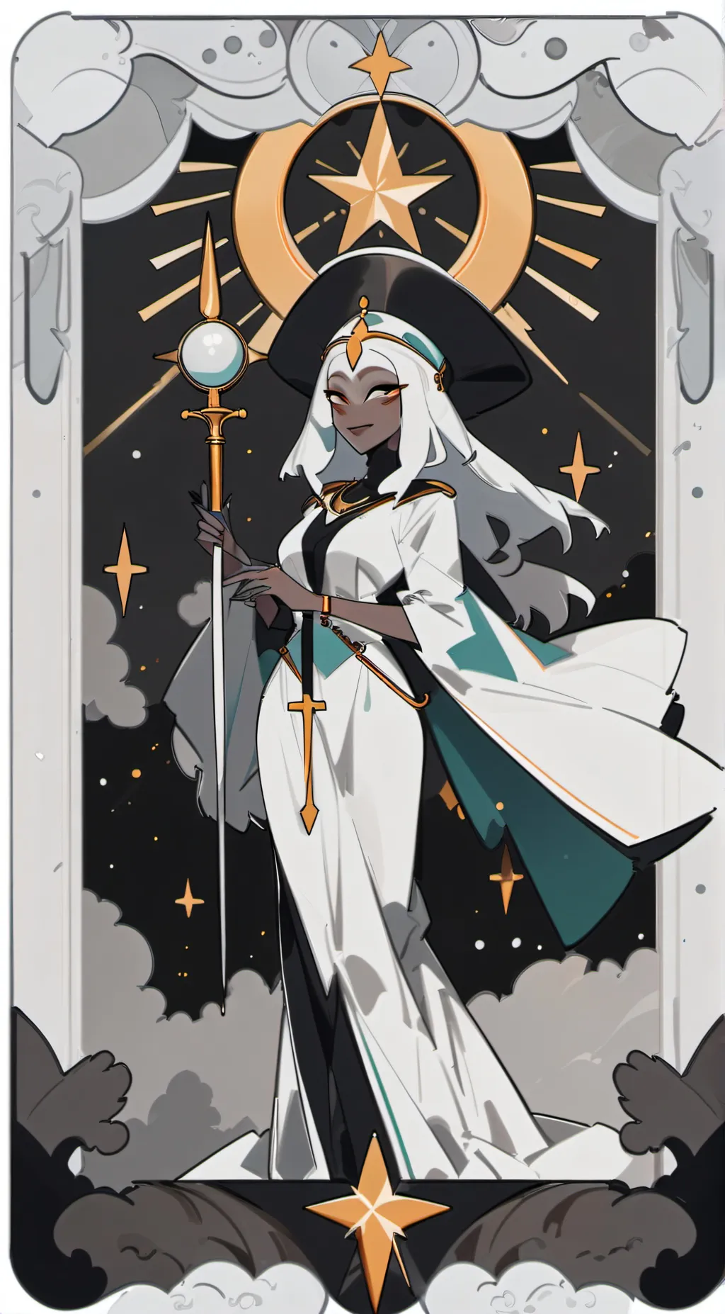 ai character: Sara seraphim 🤍😇 background