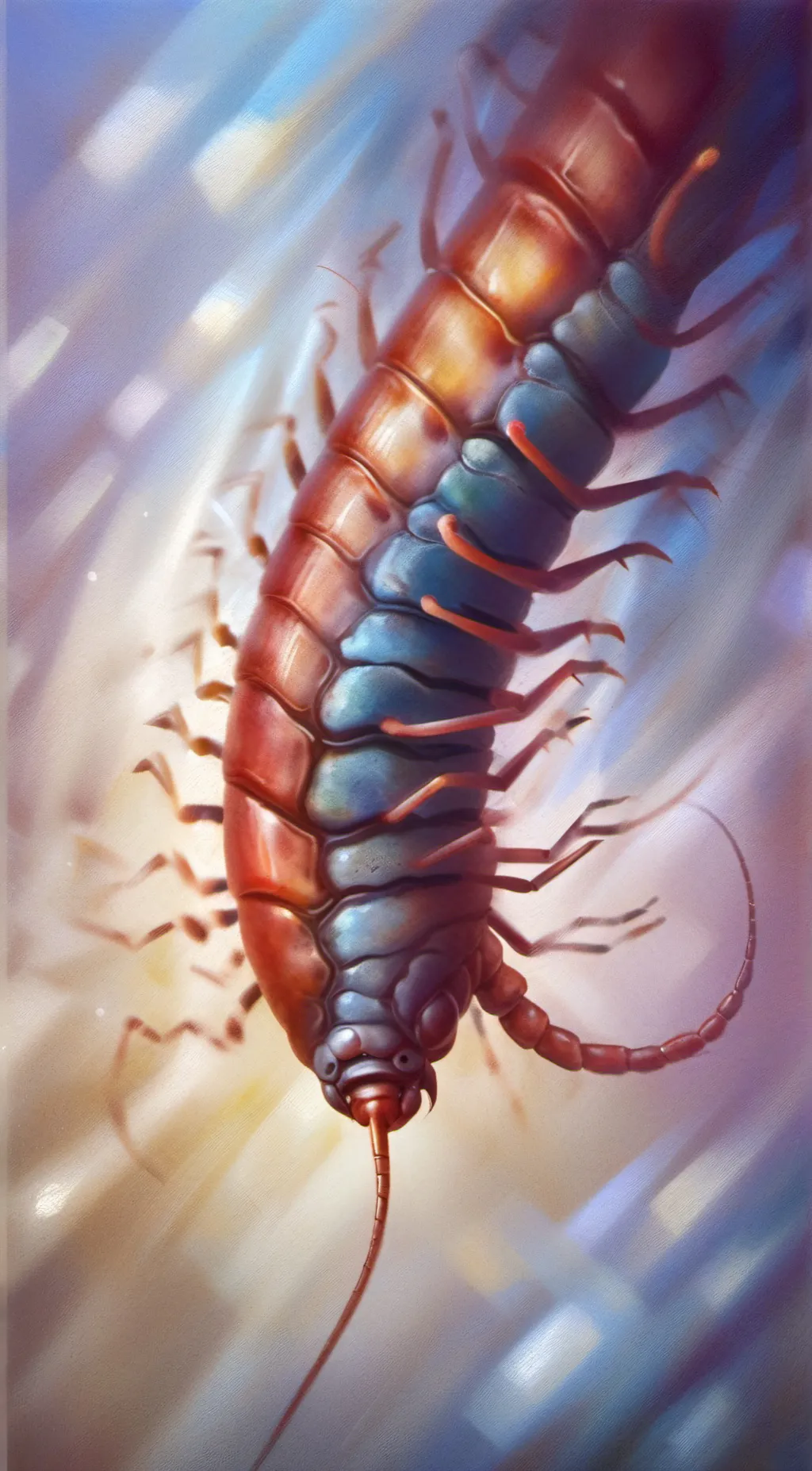 ai character: red larva memes background