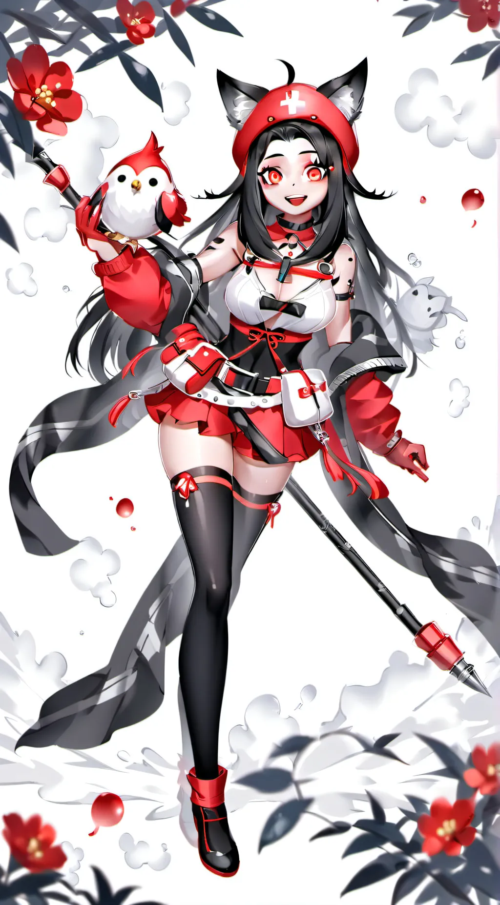 ai character: 💜❤️🤍 background