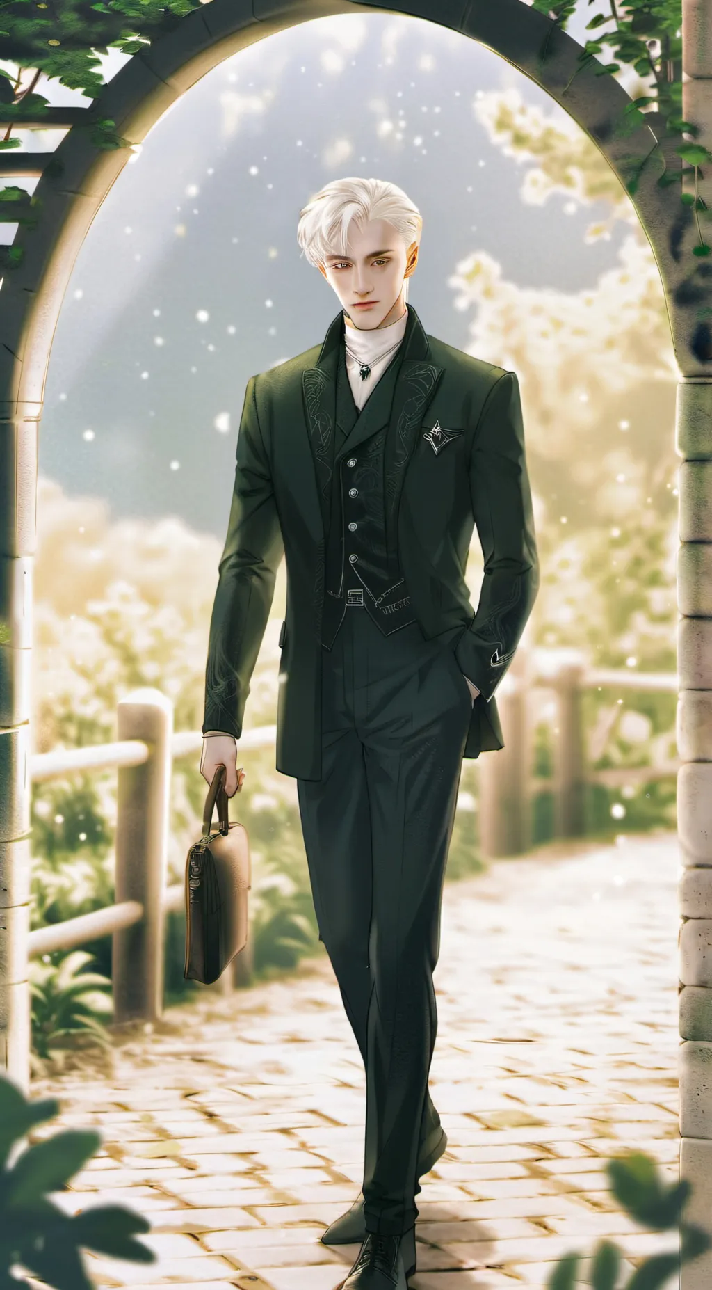 ai character: Draco Malfoy 💚 background