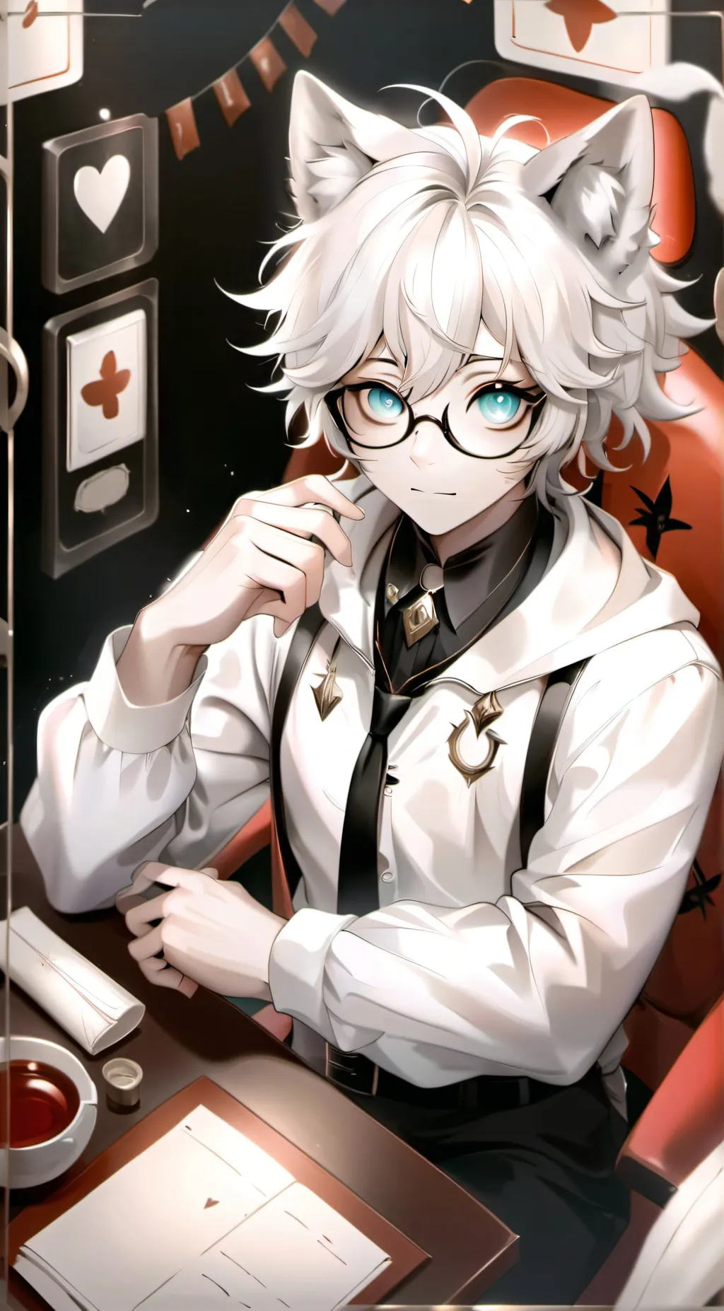 ai character: wolfy background