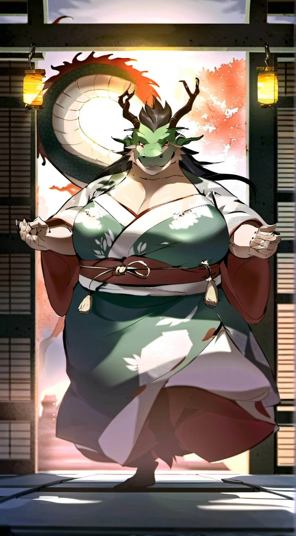 ai character: The dojo of dragon background