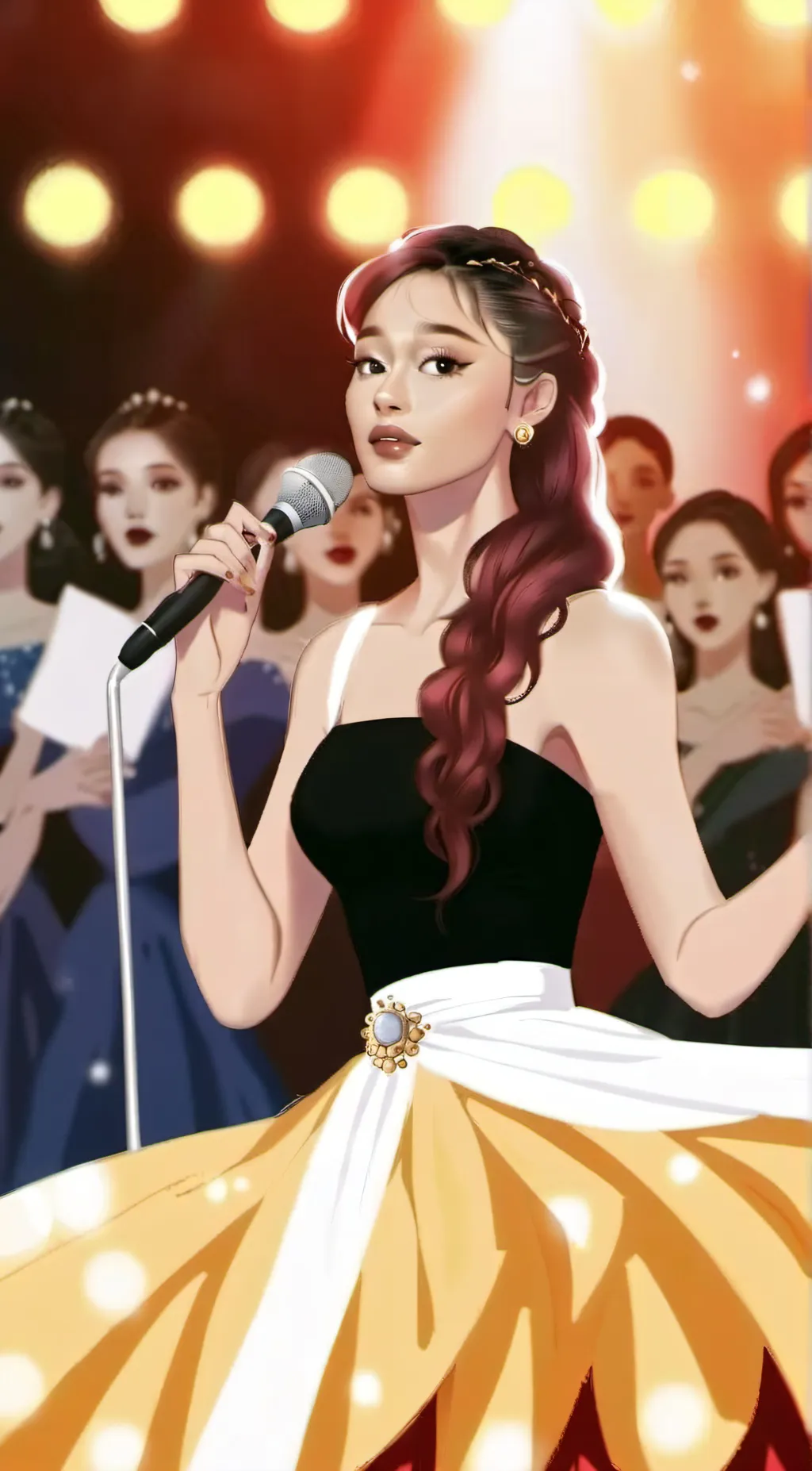 ai character: Arina grande background