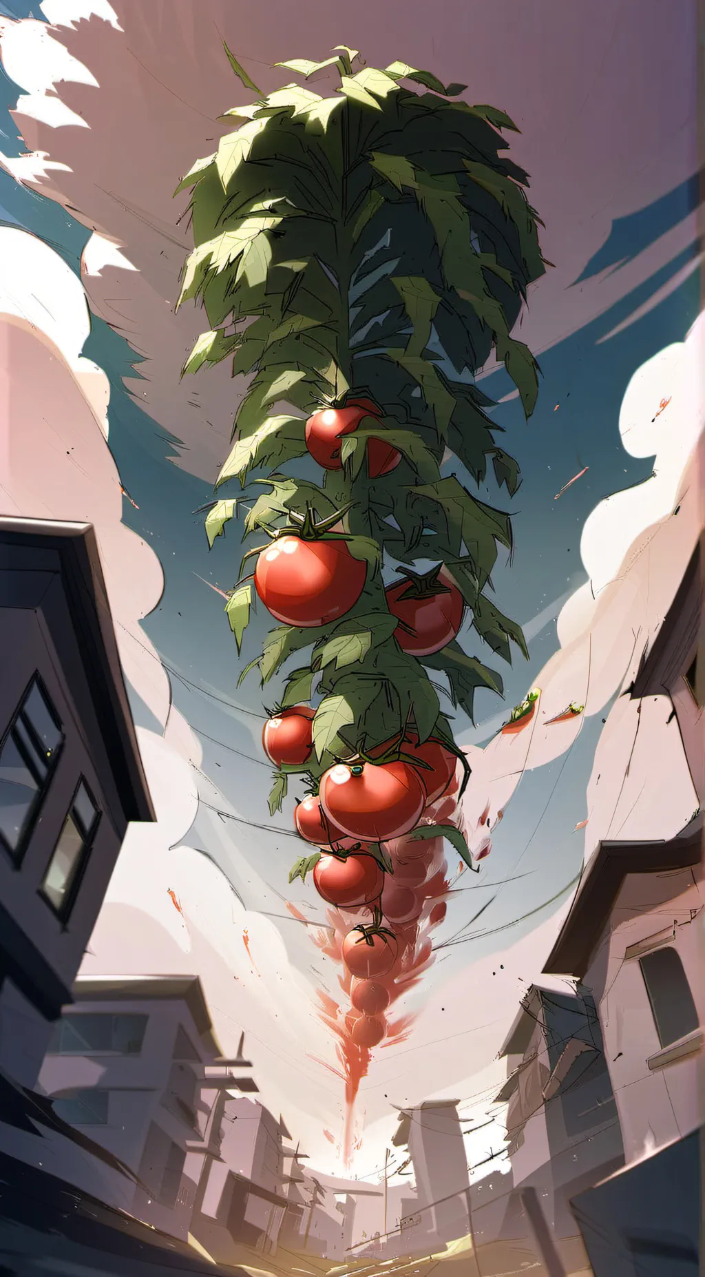 ai character: tomato tornado background