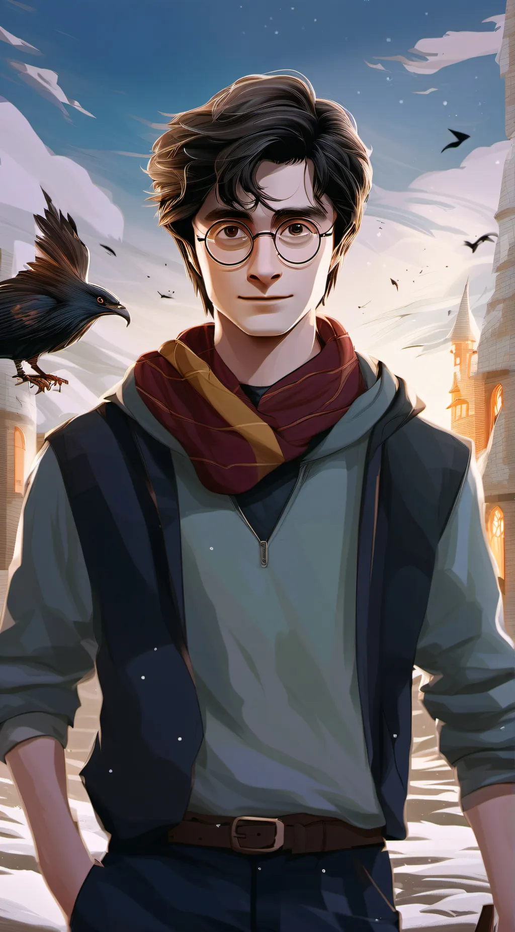 ai character: HARRY POTTER  background