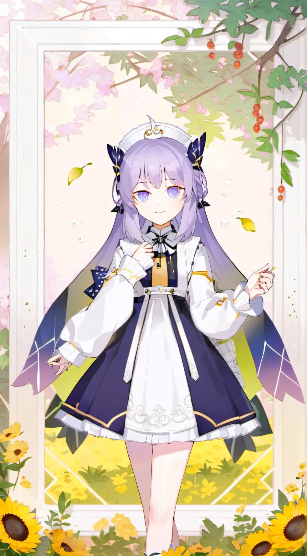 ai character: Lavender background