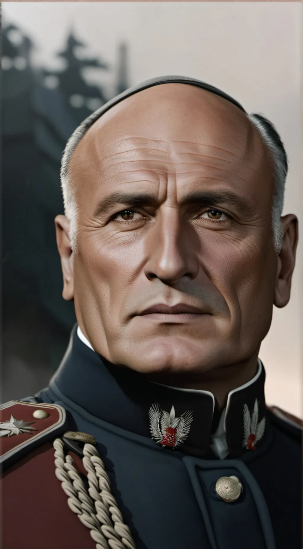 ai character: Benito Mussolini  background