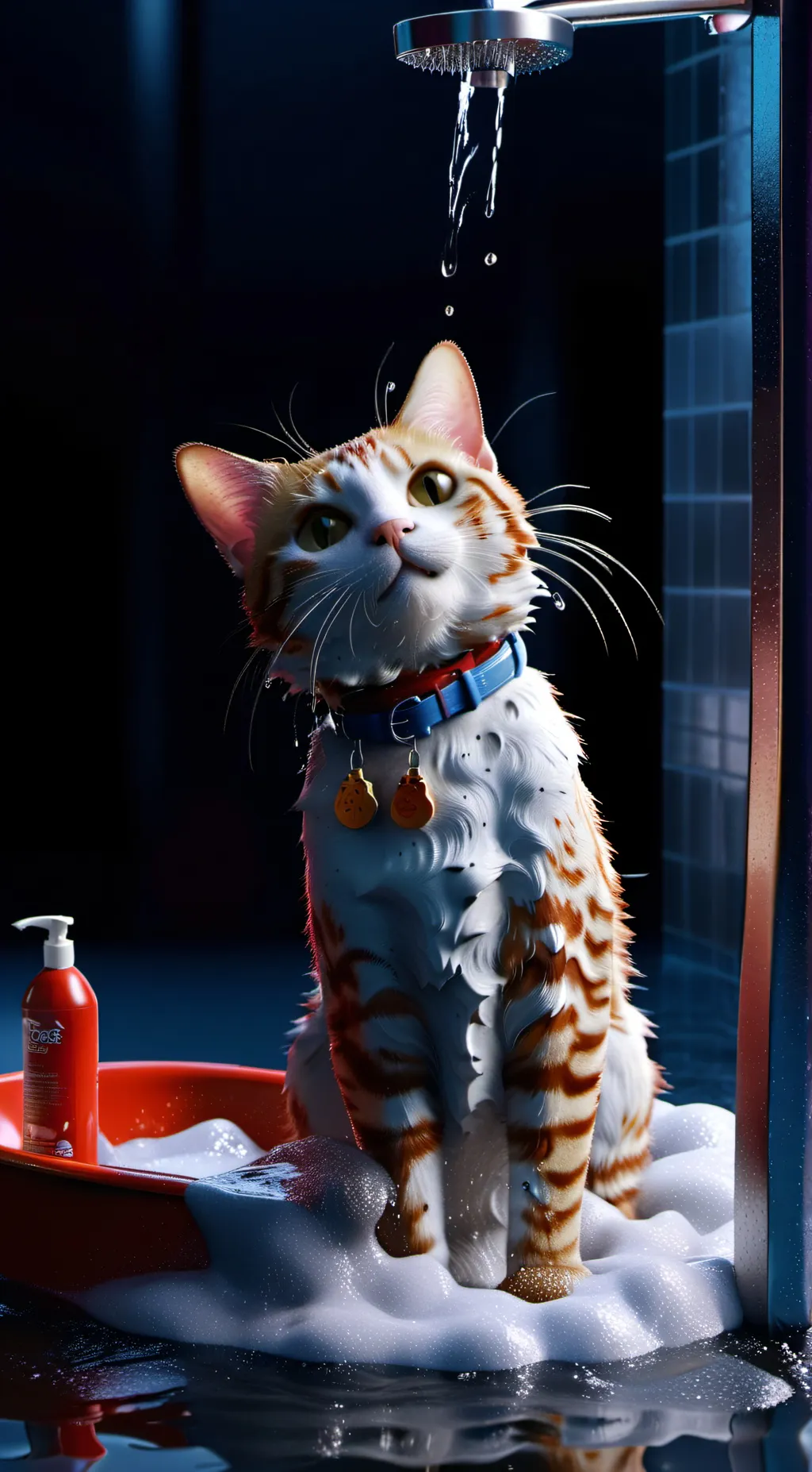 ai character: swallowed shampoo background