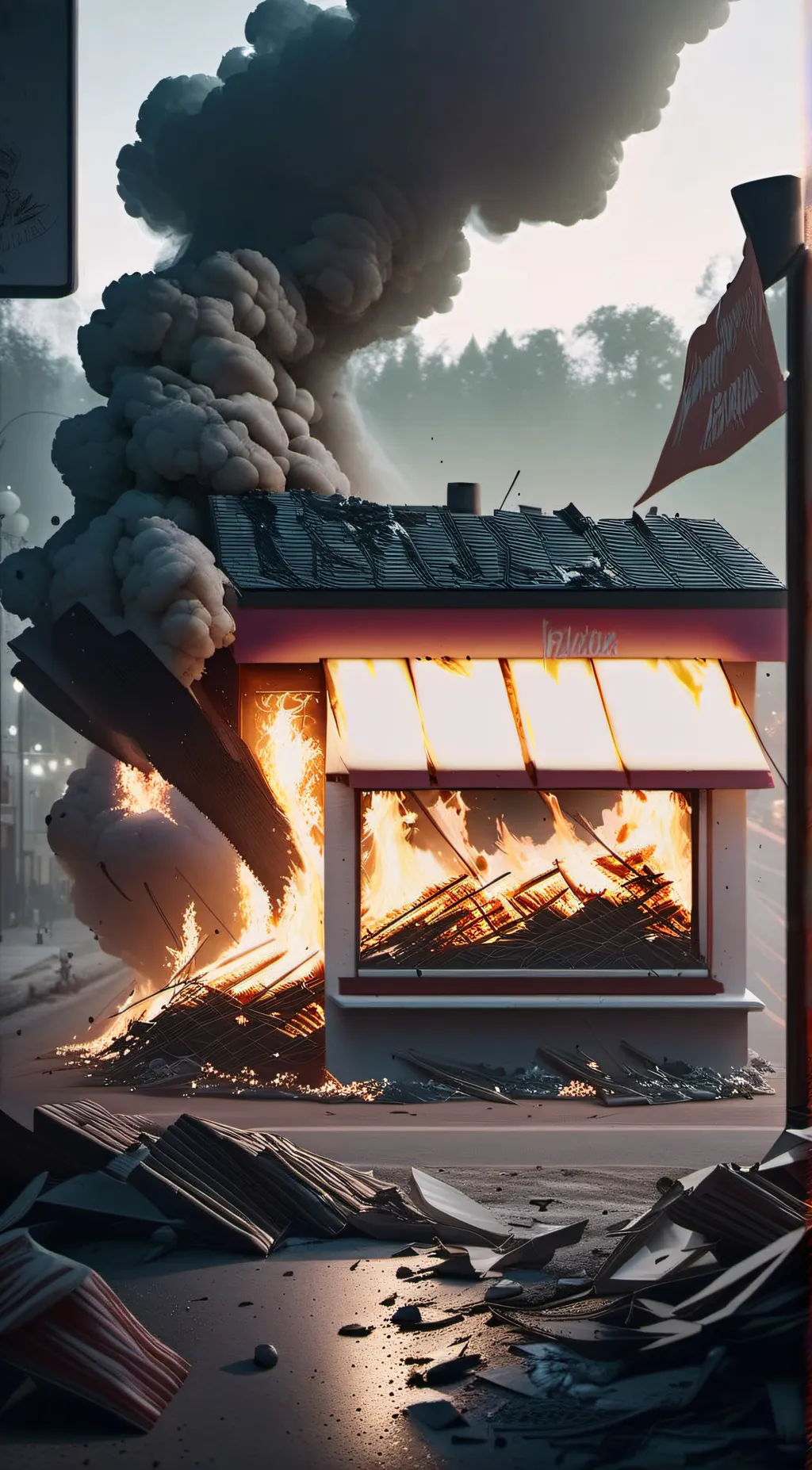 ai character: The fire background