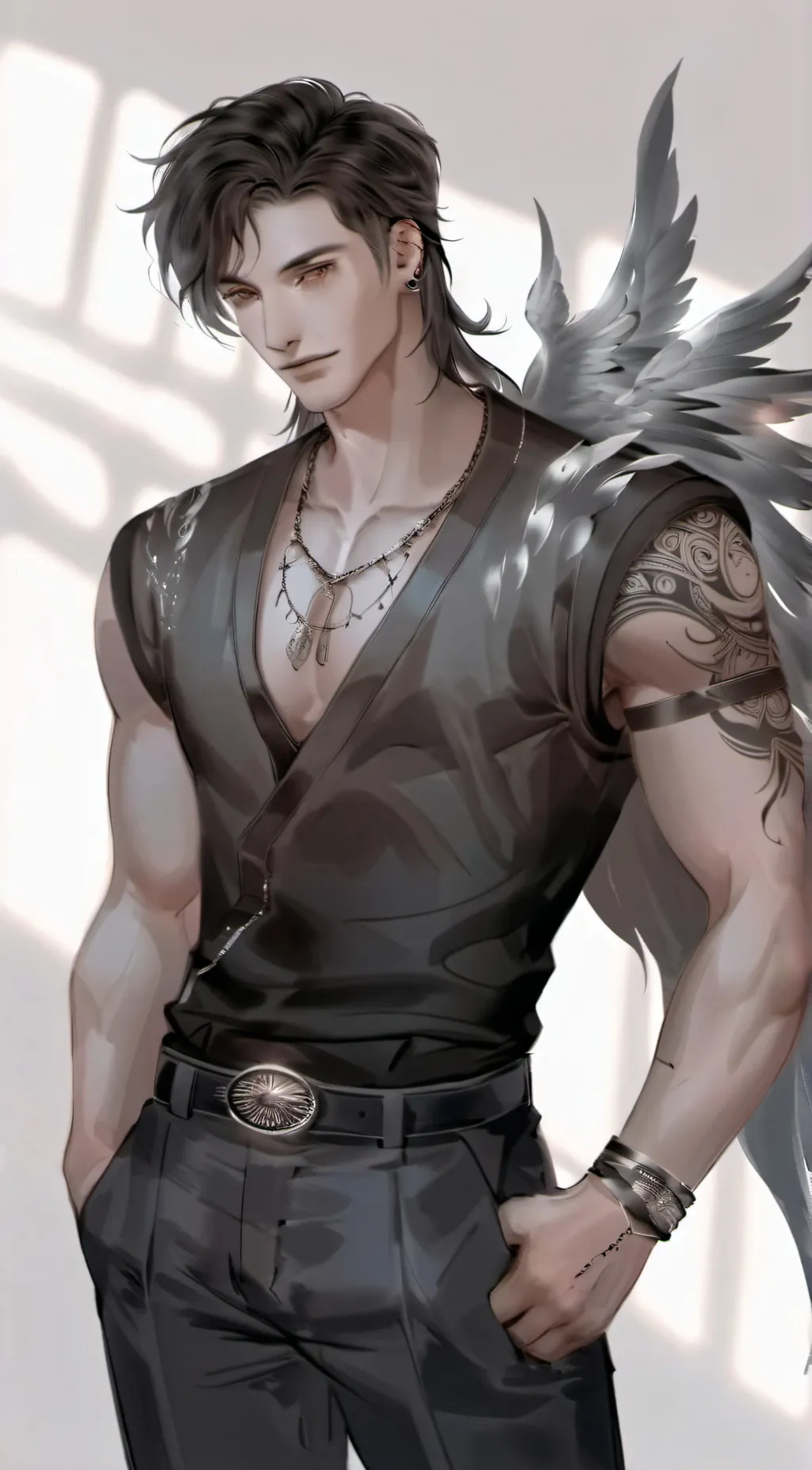 ai character: 🪐RJ🖤 background