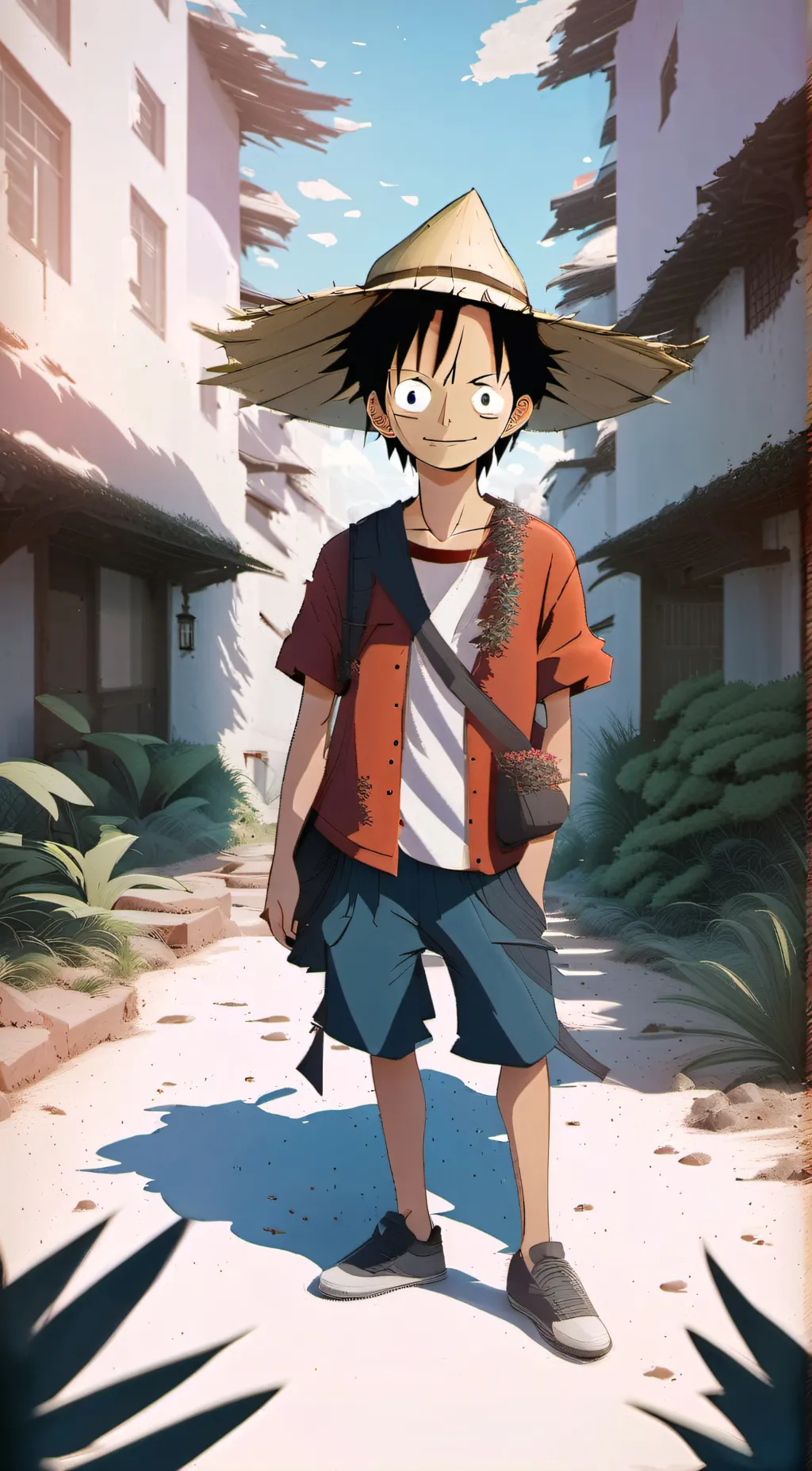 ai character: Mha X one piece  background