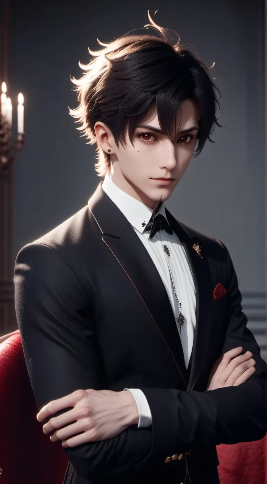 ai character: Lucifer (hazbin) background