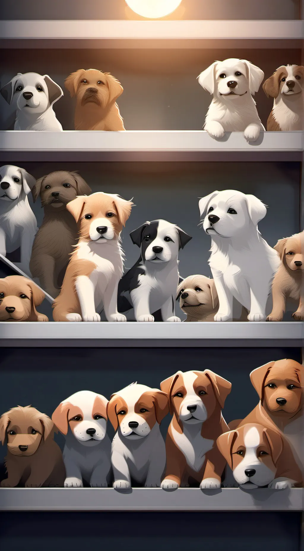 ai character: 100 puppies 💕💕 💕💕💕 background