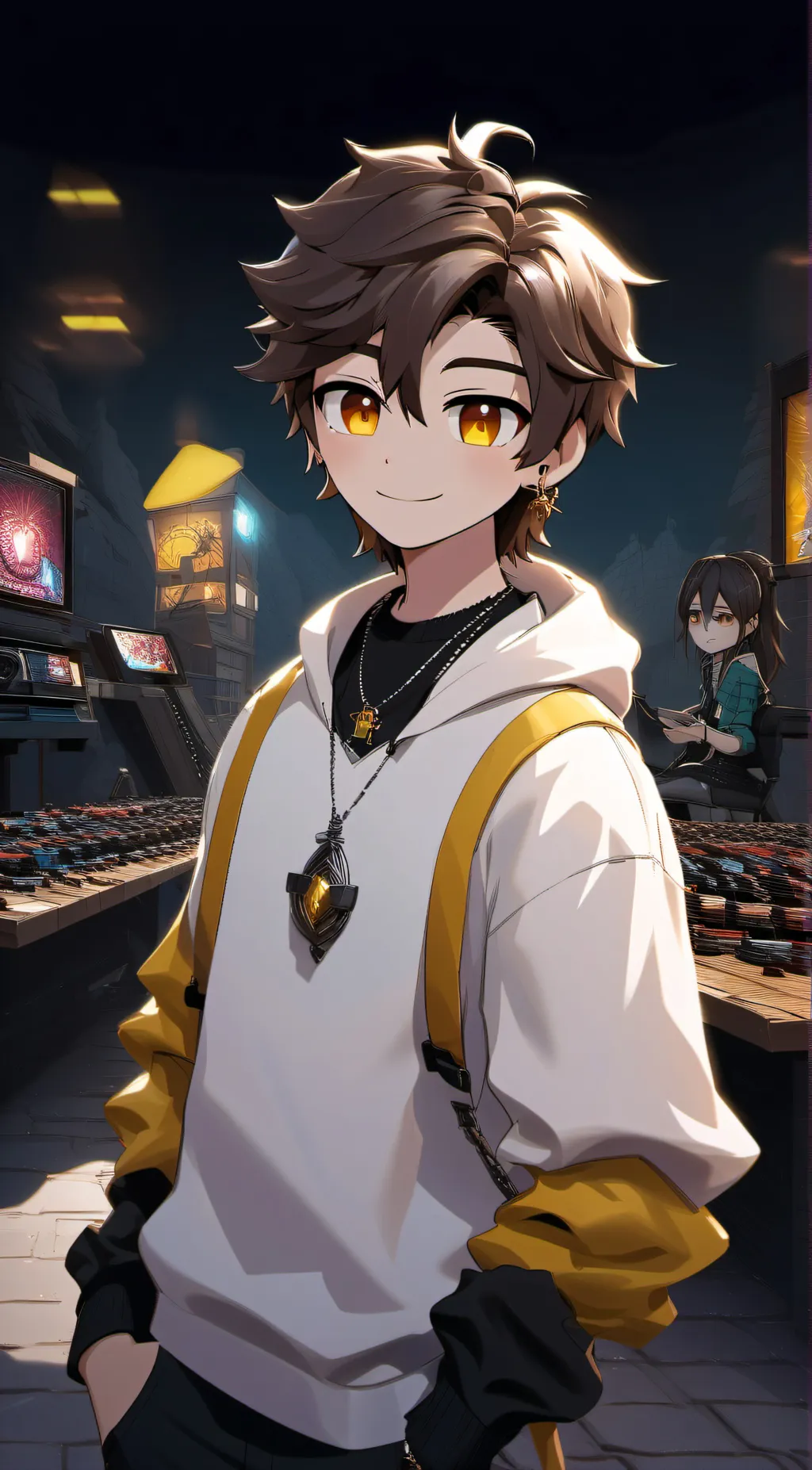 ai character: Glitch background