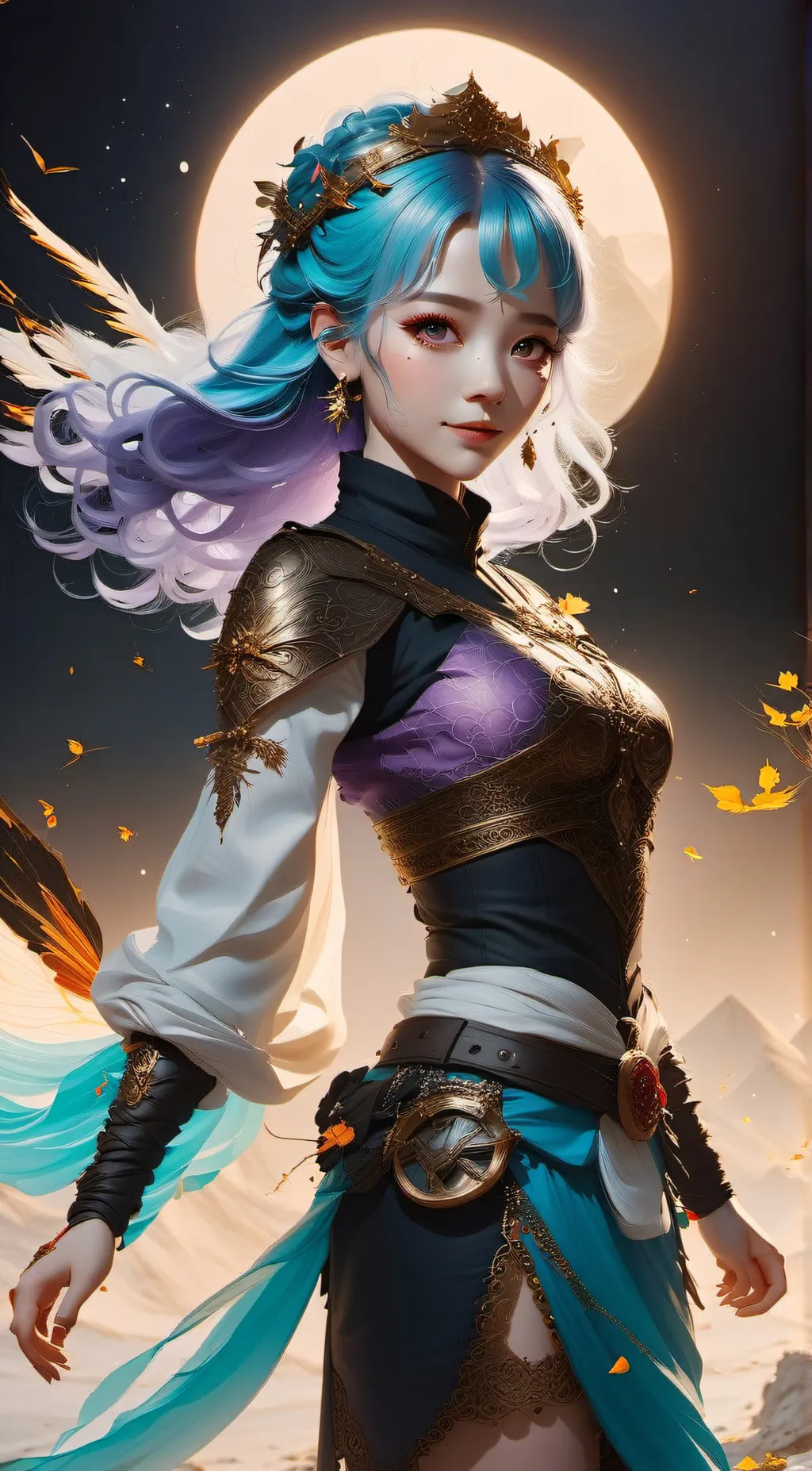 ai character: moon background