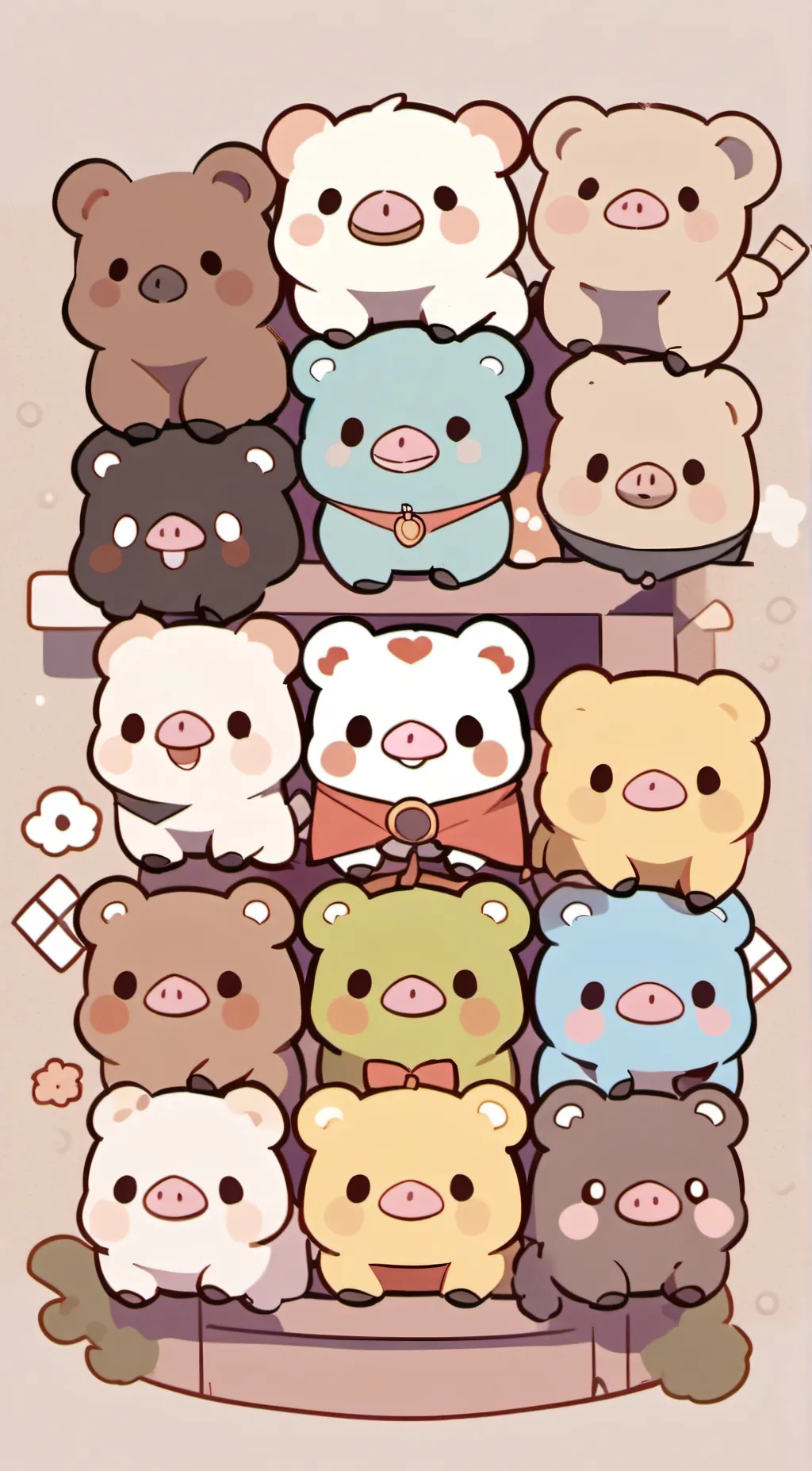 ai character: Smiling critters!! background