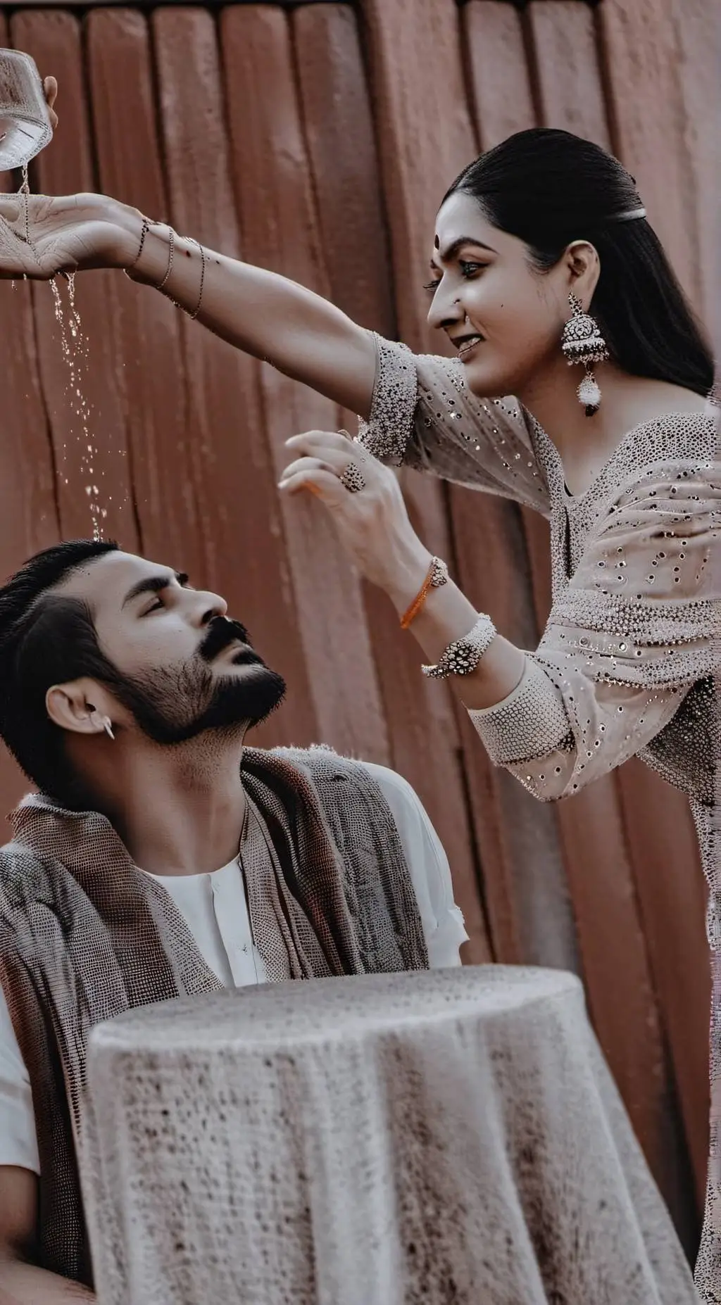 ai character: Deepika n Ranveer background