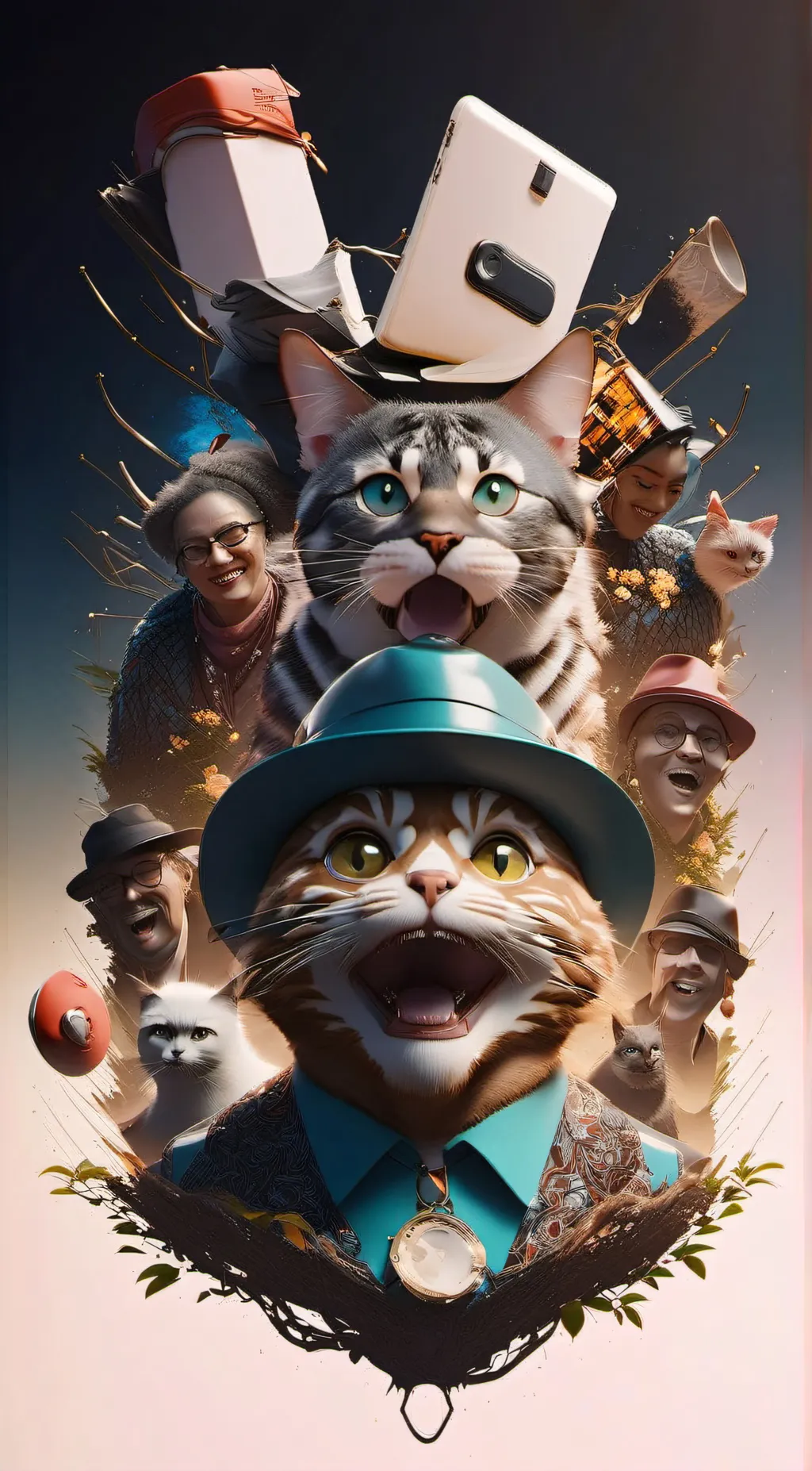 ai character: Smiling critter  background