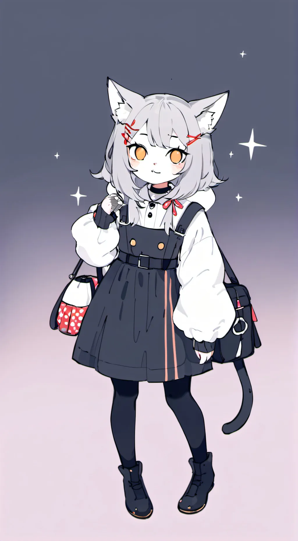 ai character: cute cat  background