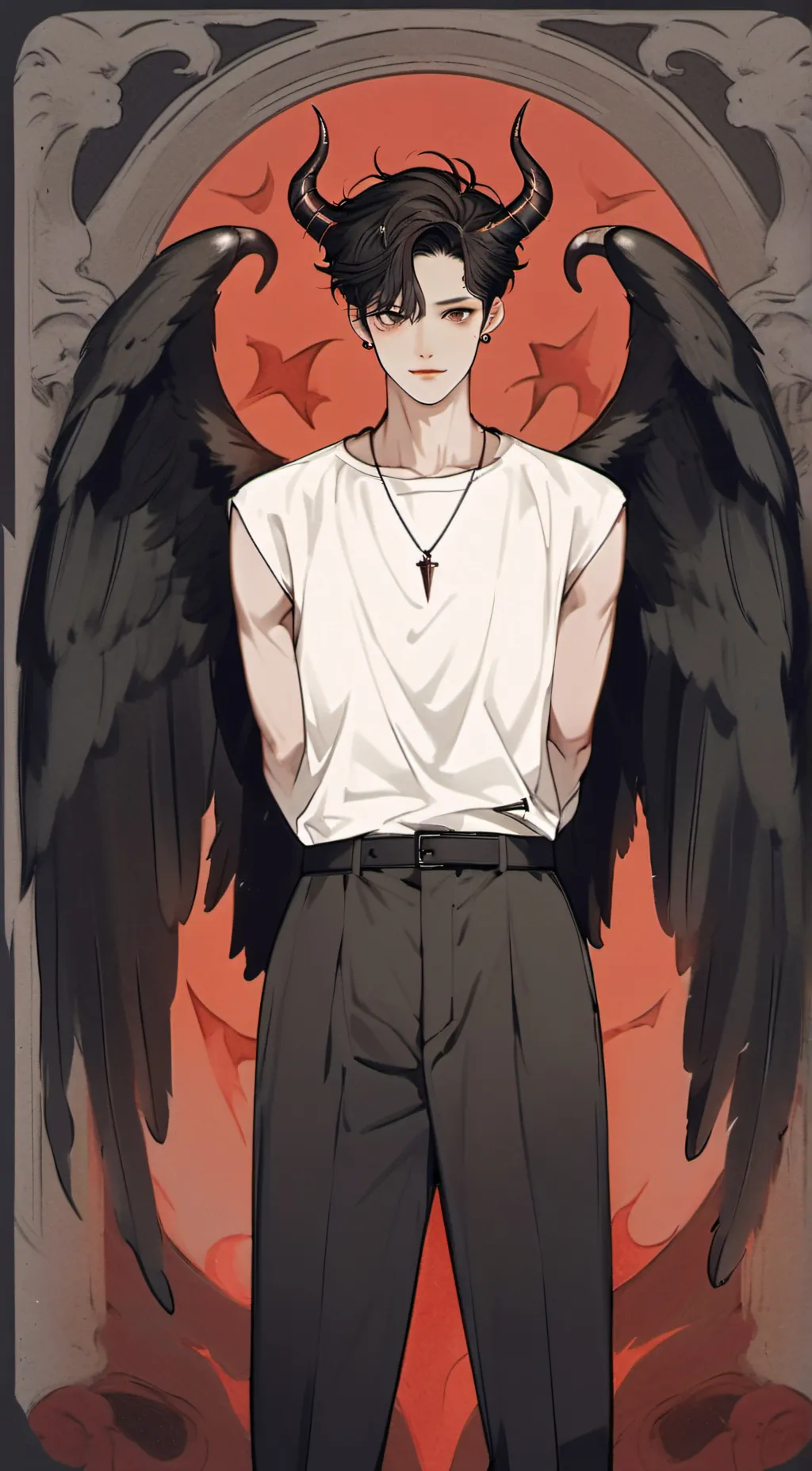 ai character: <3 Lucifer <3 background