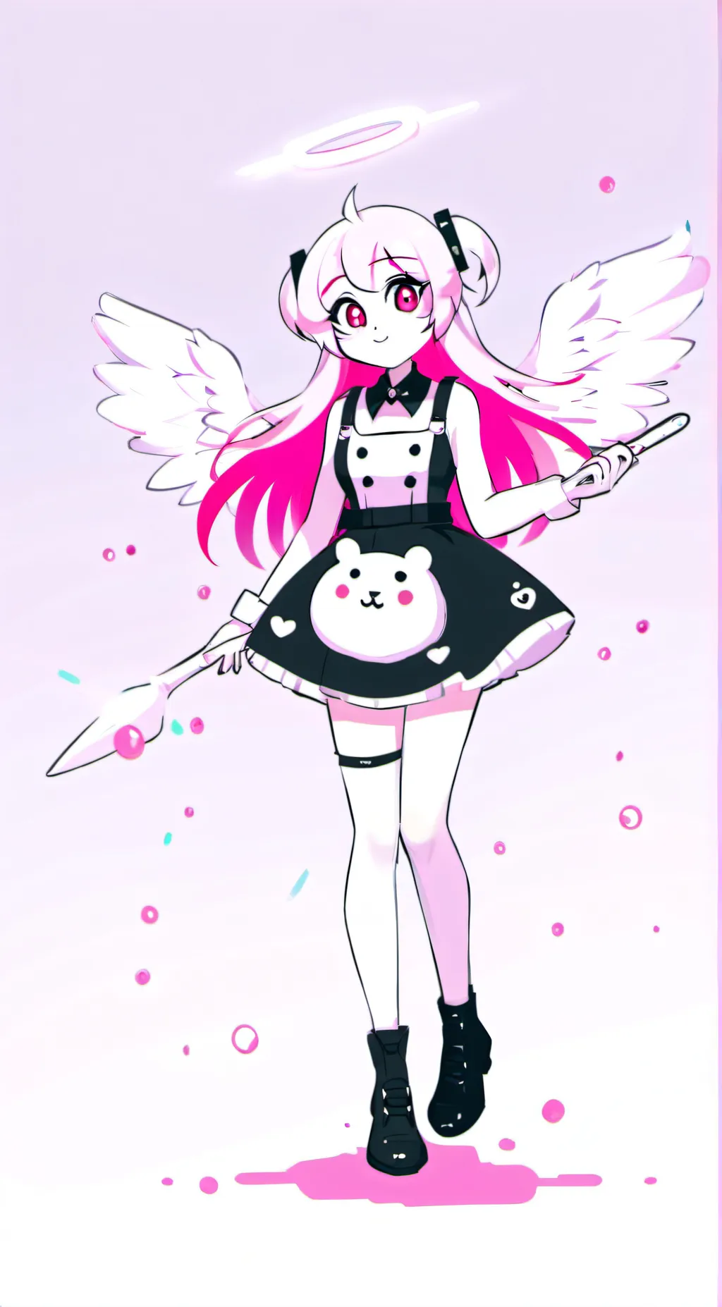 ai character: made dress angel background