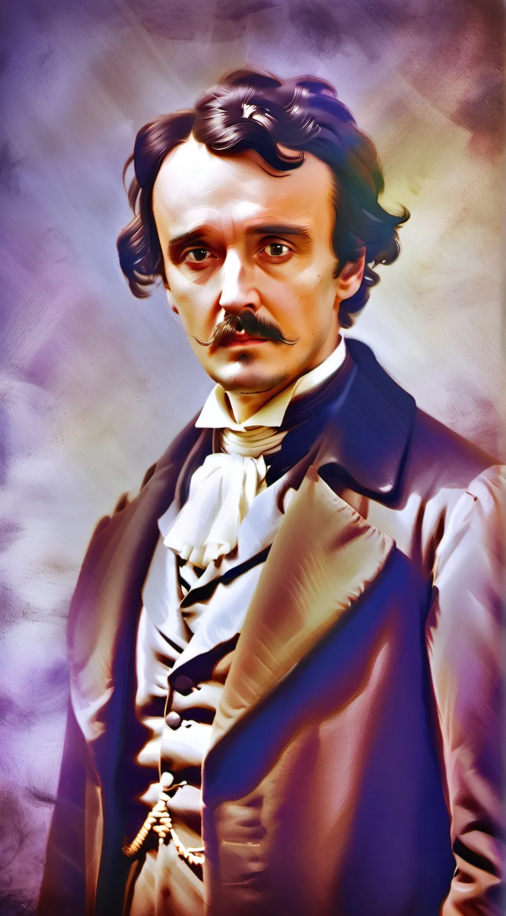 ai character: Edgar Allan Poe  background