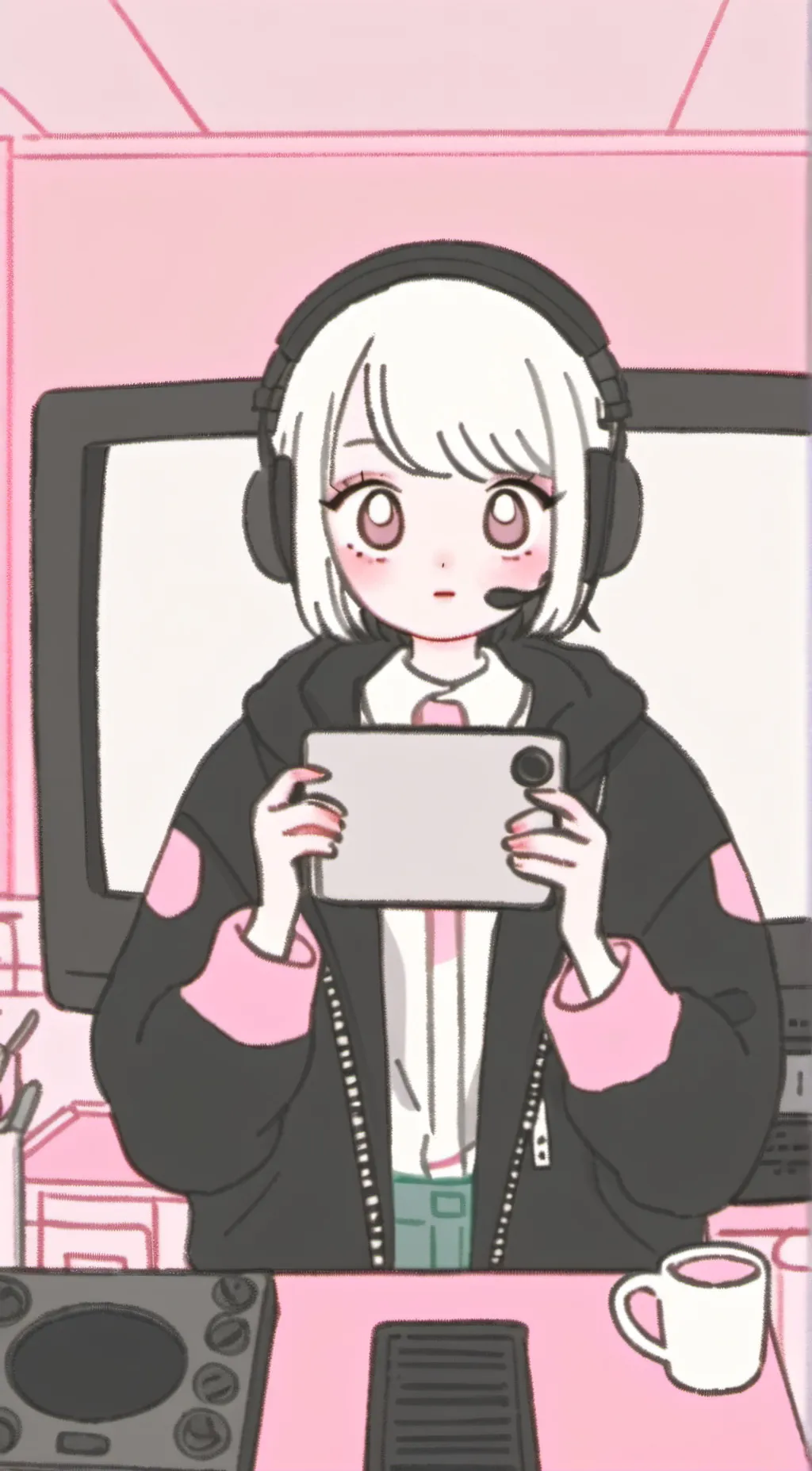 ai character: tv woman but human background