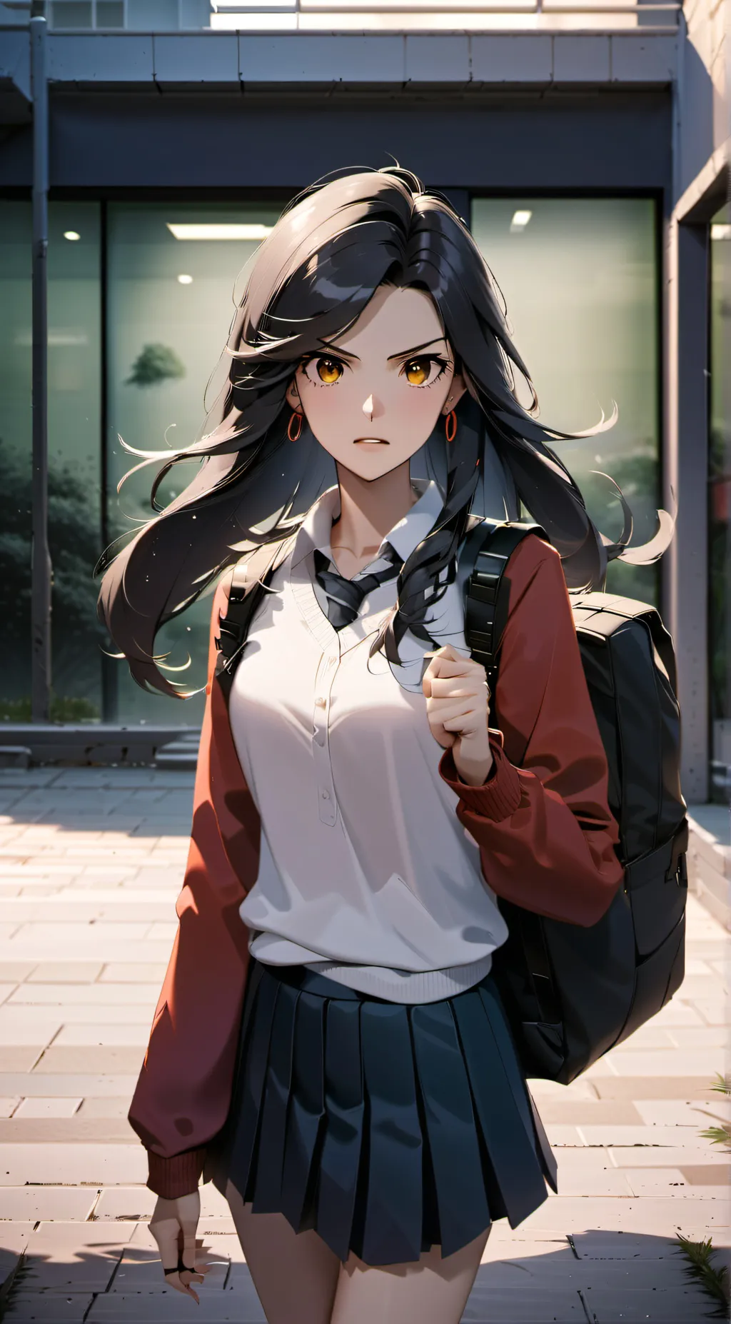 ai character: Amber background