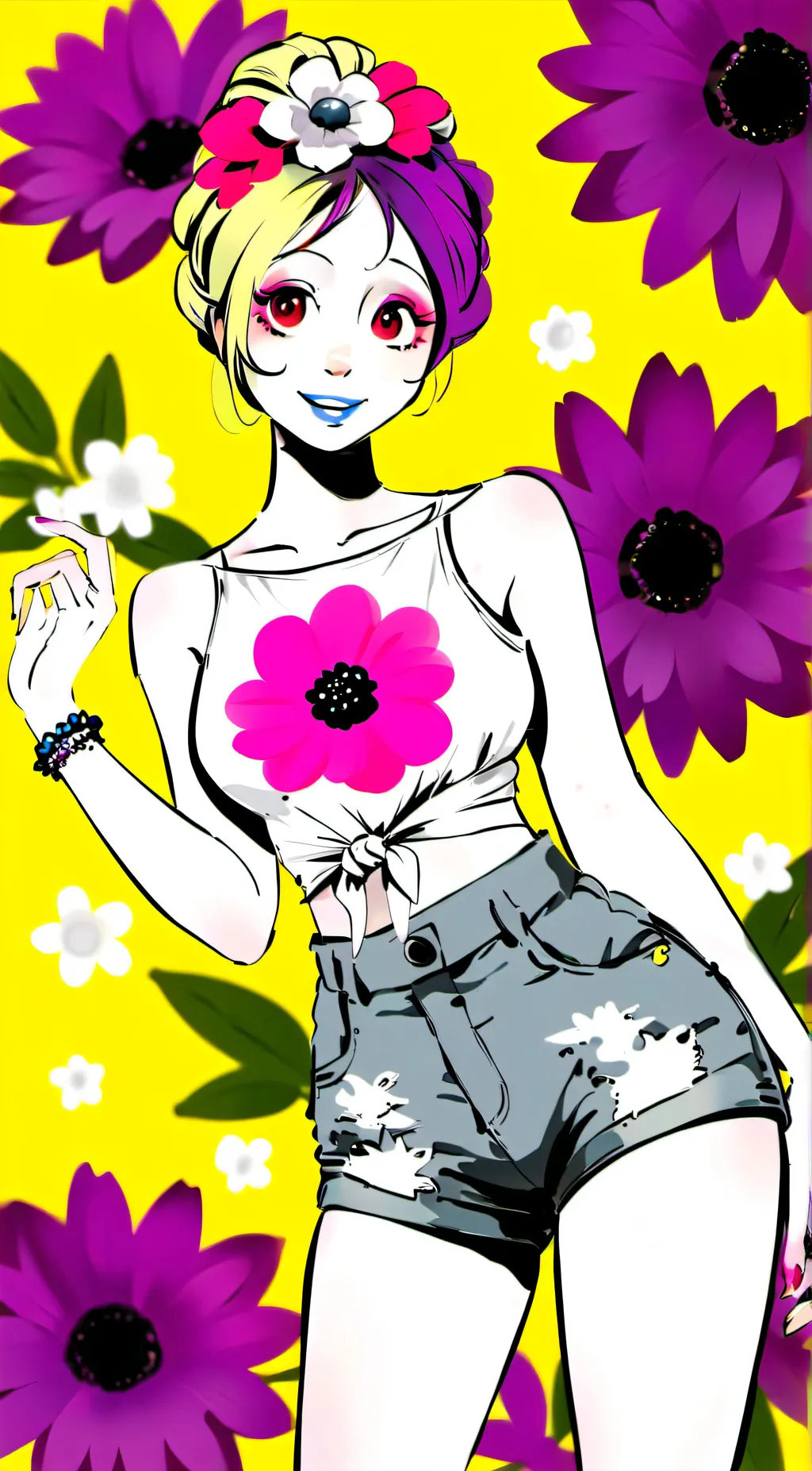 ai character: flower bfdi background