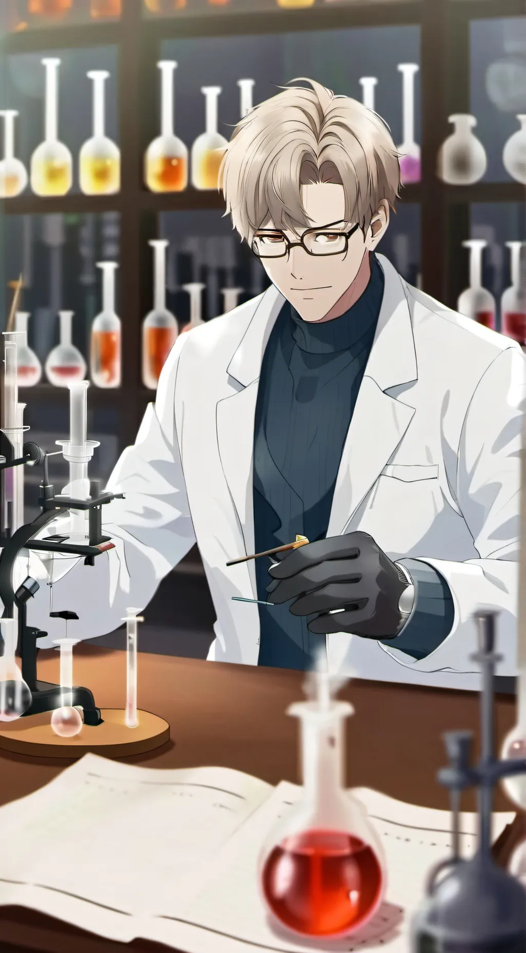 ai character: scientist  background