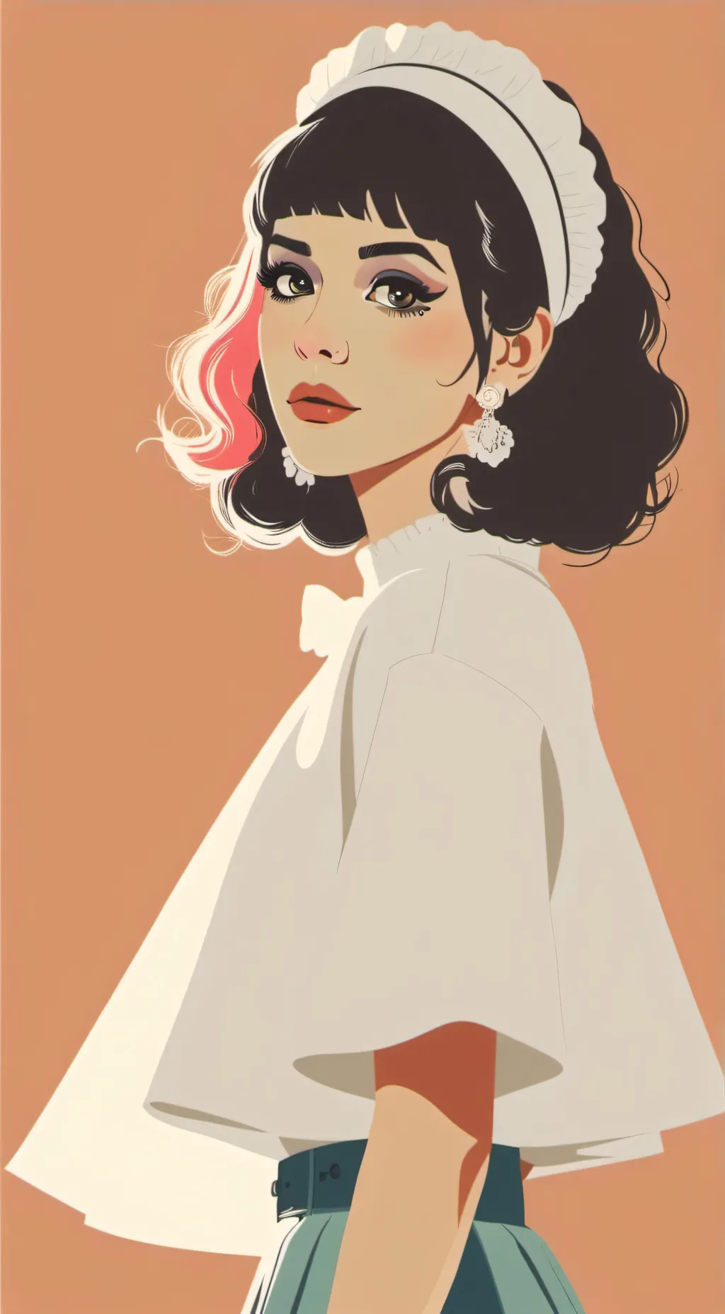 ai character: Melanie Martinez  background