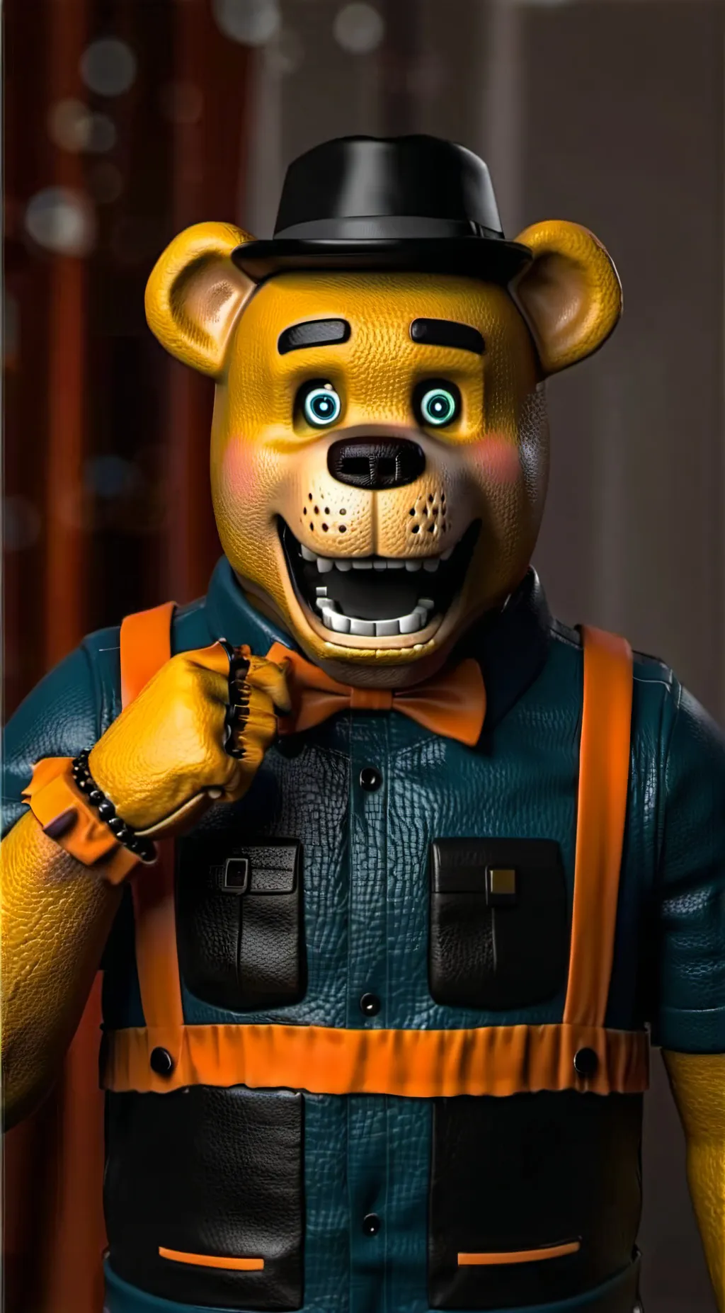ai character: Freddy fazbear  background