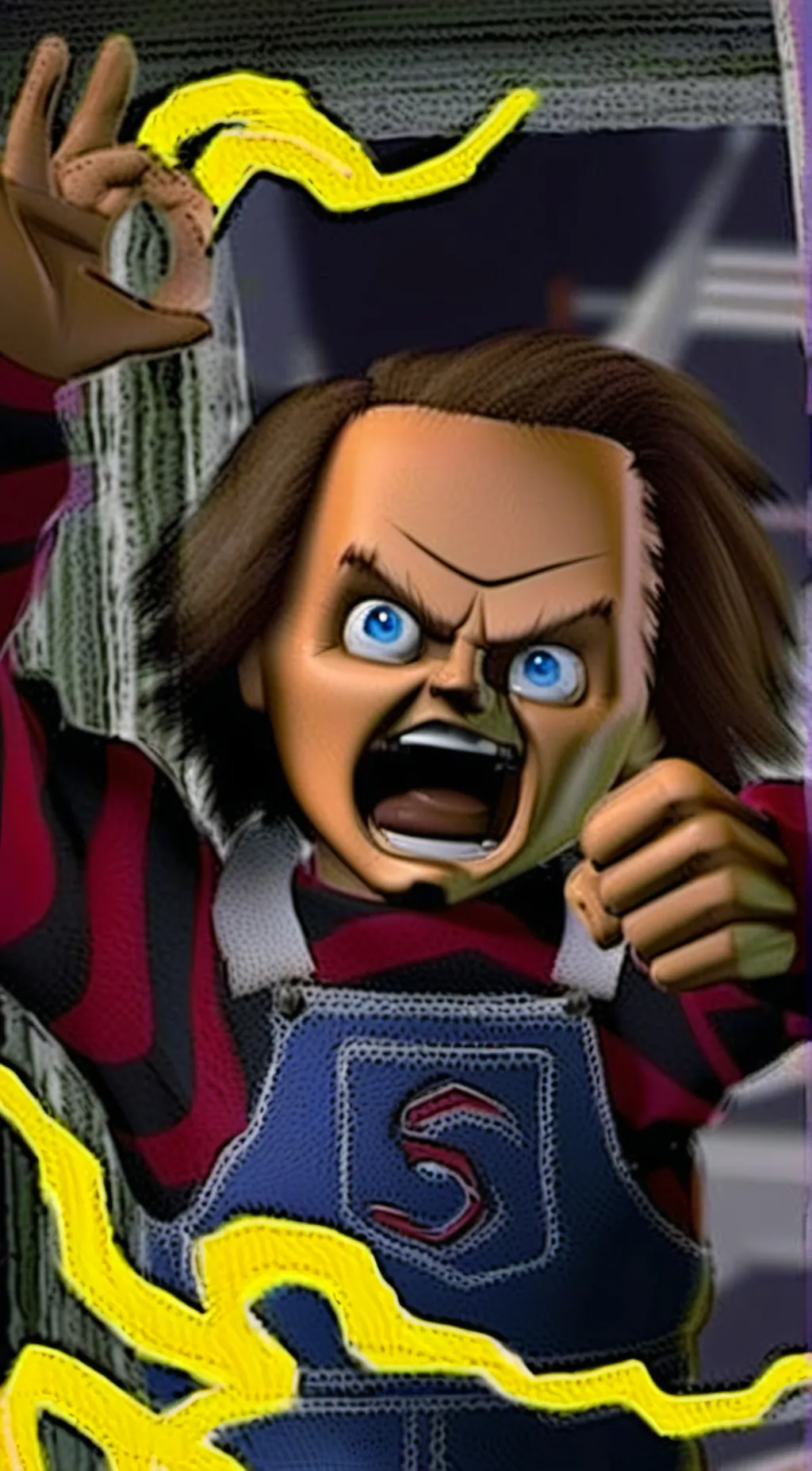 ai character: Chucky. Good guy  background