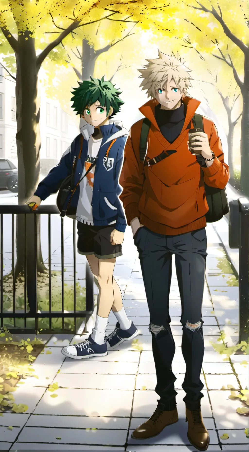 ai character: The Boston park background