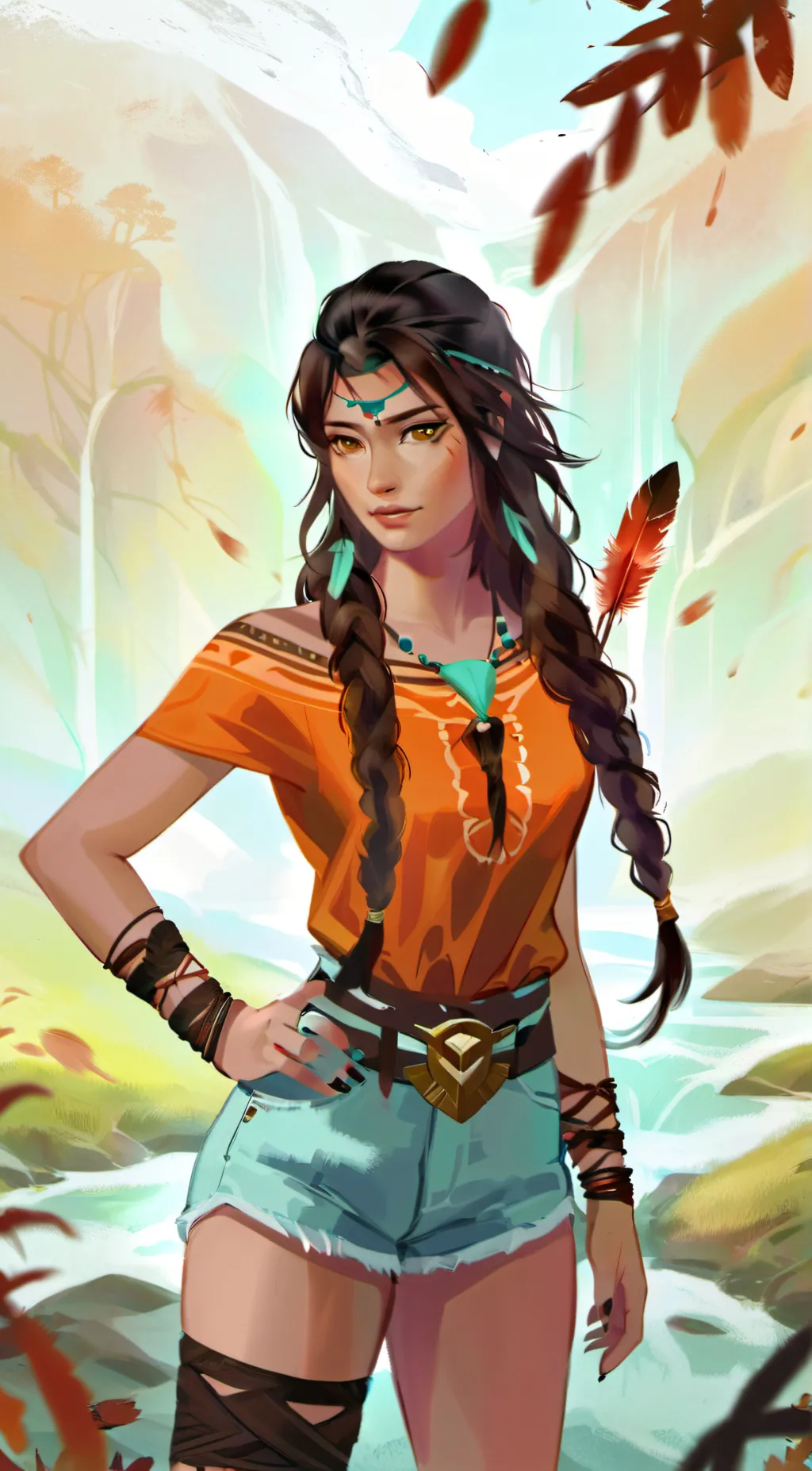 ai character: Piper McLean  background