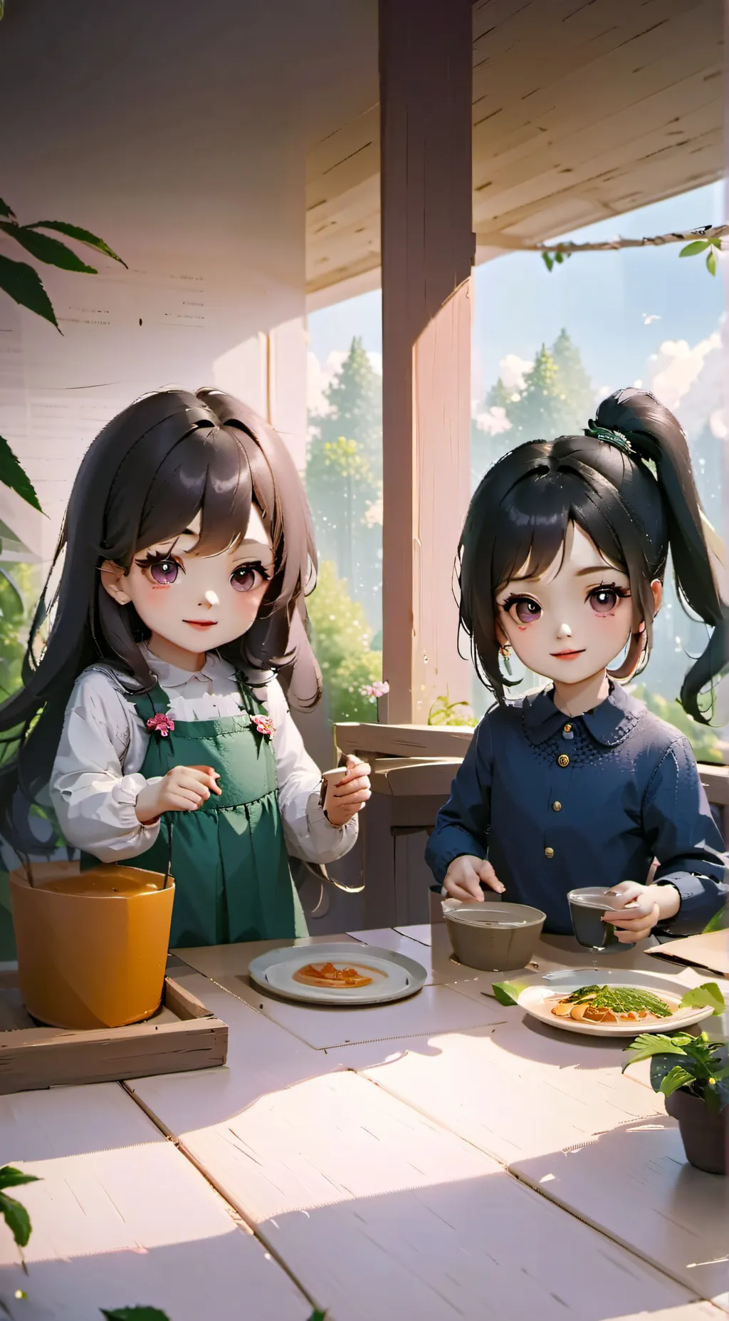 ai character: Amy and no name  background