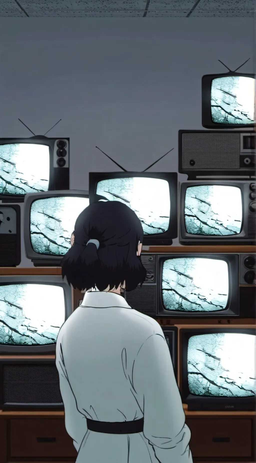 ai character: Tv Woman (AU)  background