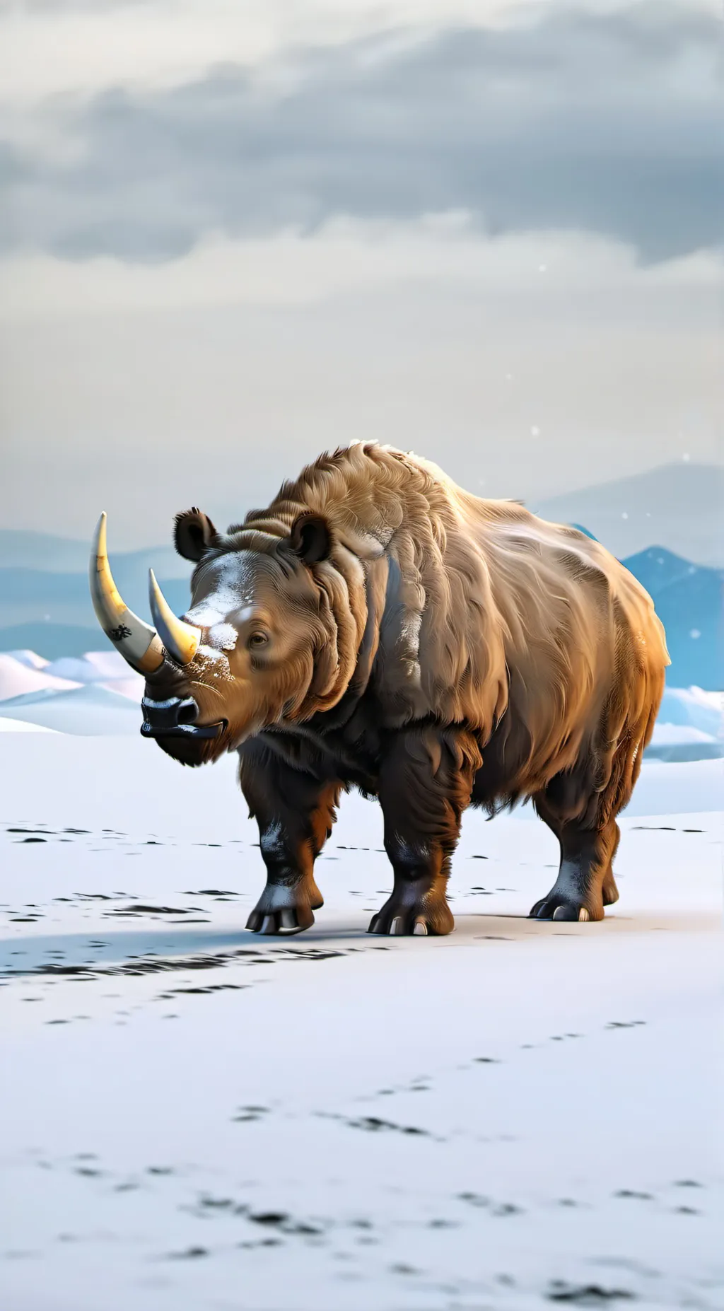 ai character: Woolly rhino background