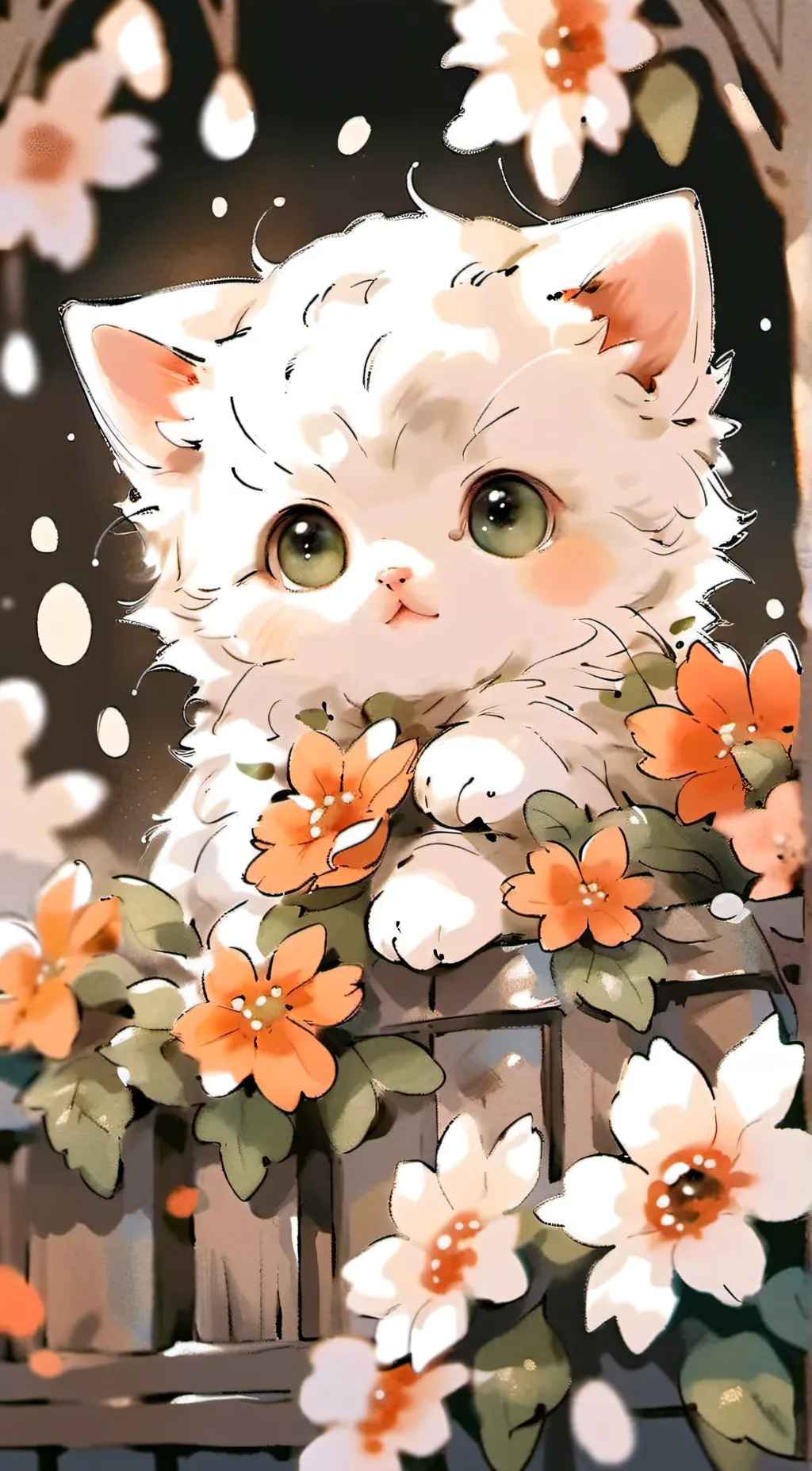 ai character: Tiny kitten background