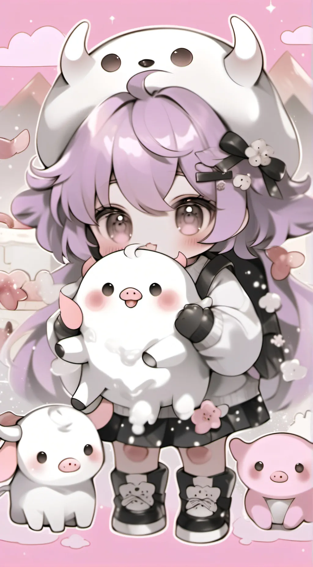 ai character: milking background