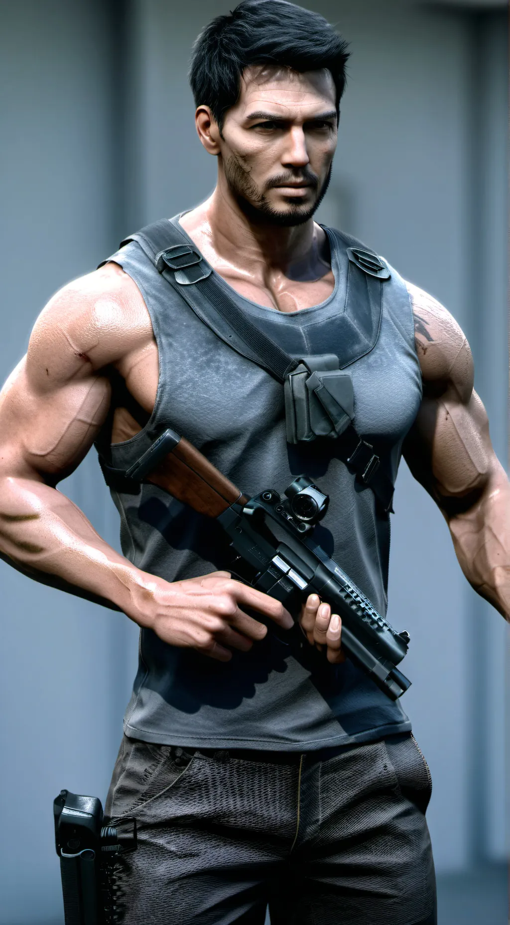 ai character: I have a gun meme background