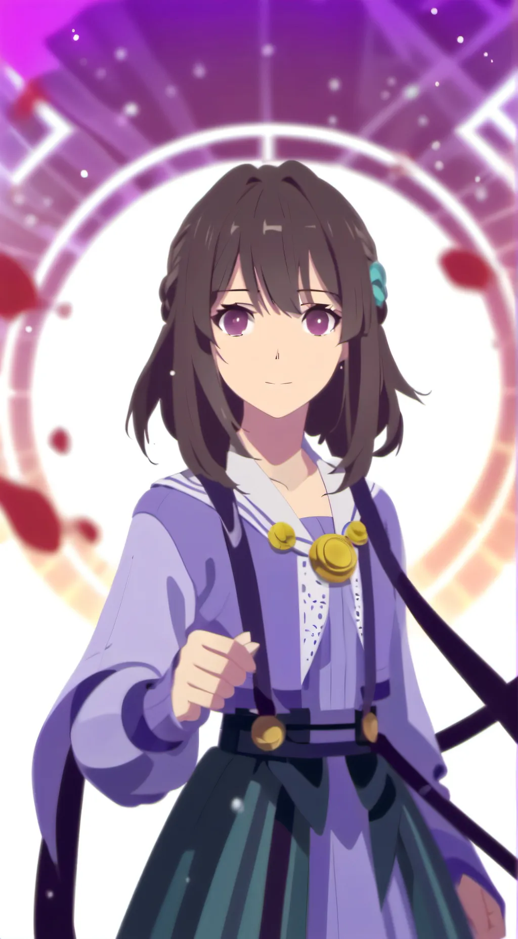 ai character: Sintist girl  background