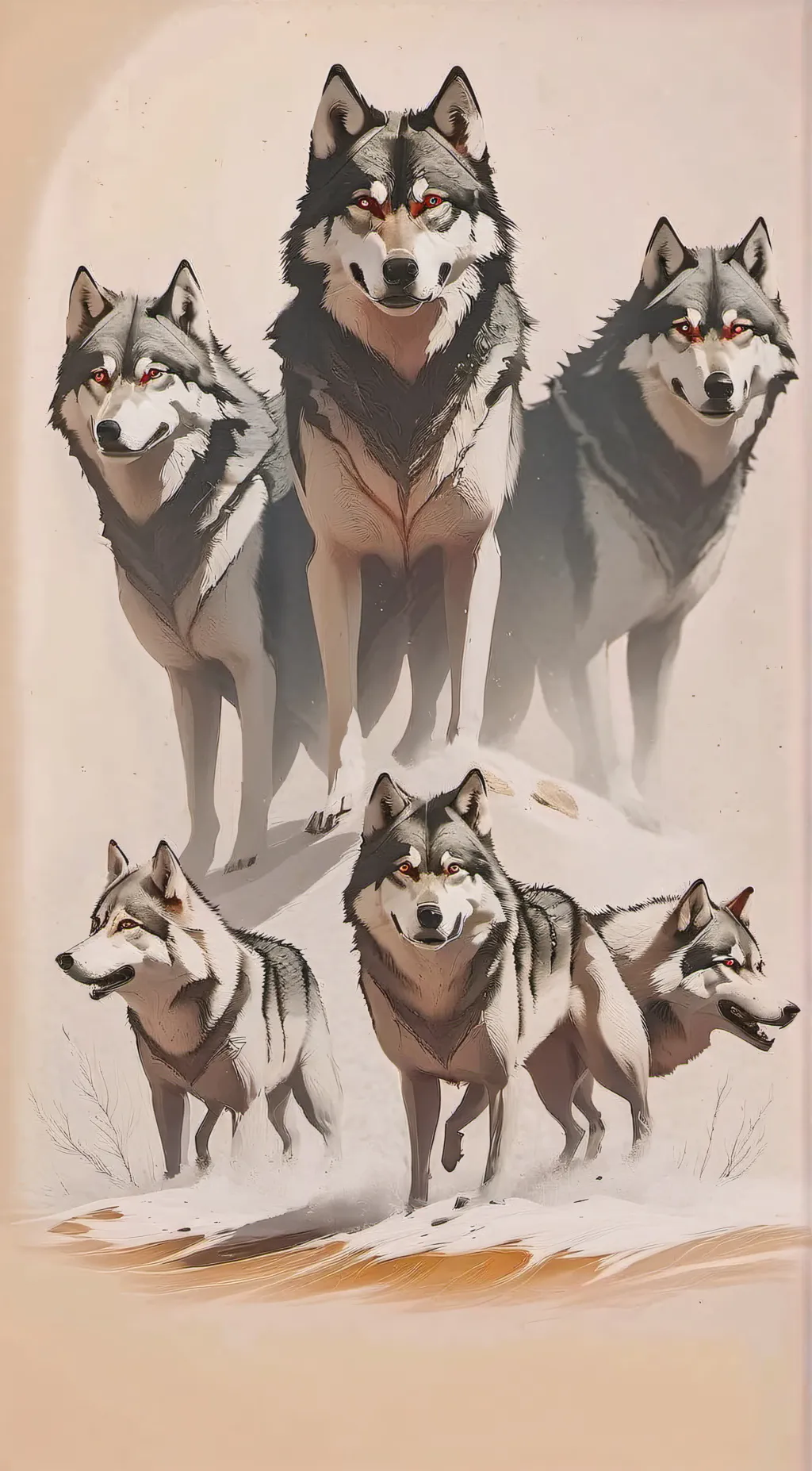 ai character: wolf pack, females background