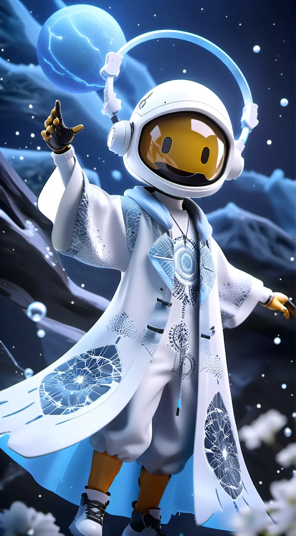 ai character: Space God. background